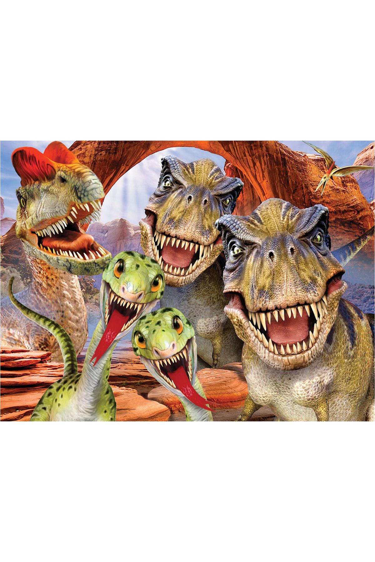 Prime 3D Dinozorlar Selfie Çift Taraflı Puzzle 100 Parça 15037
