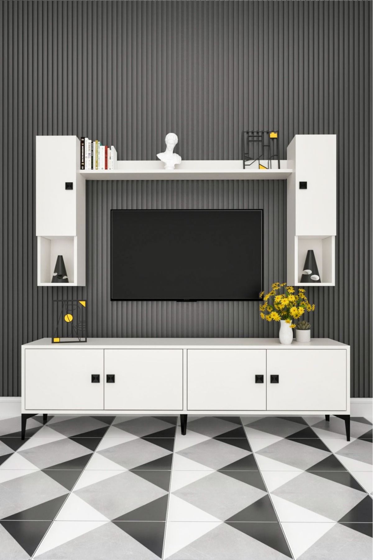 Happylife Furniture Design %100 MDF ECEM TV ÜNİTESİ