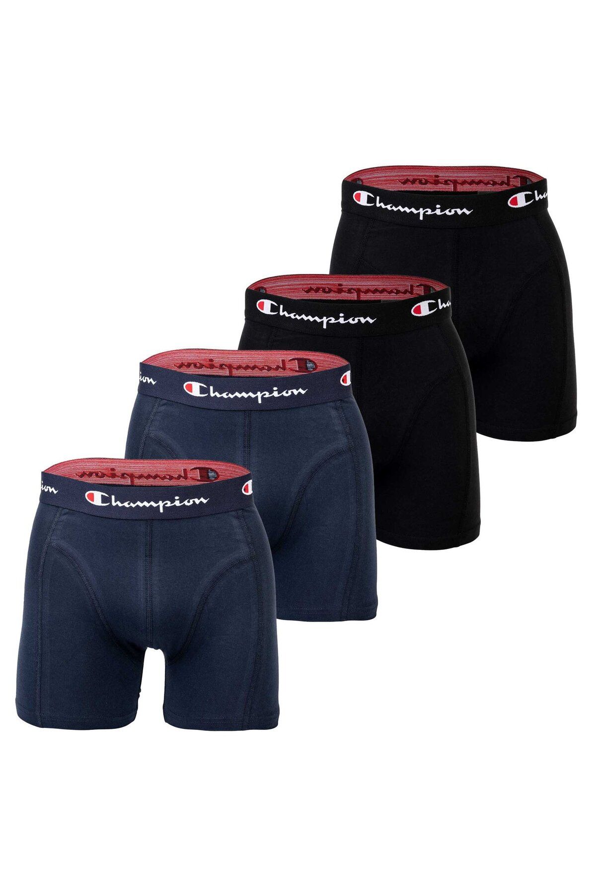 Champion-Herren Boxershorts, 4er Pack - Baumwolle, Logobund, einfarbig 6