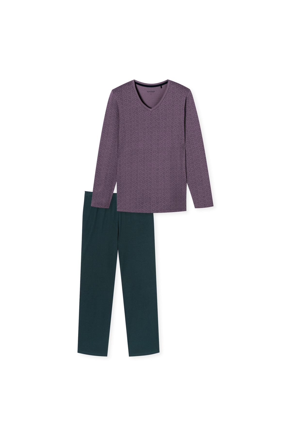 Schiesser-Damen Schlafanzug Set - Comfort Essentials, lang, Single-Jersey, Rundhals 1