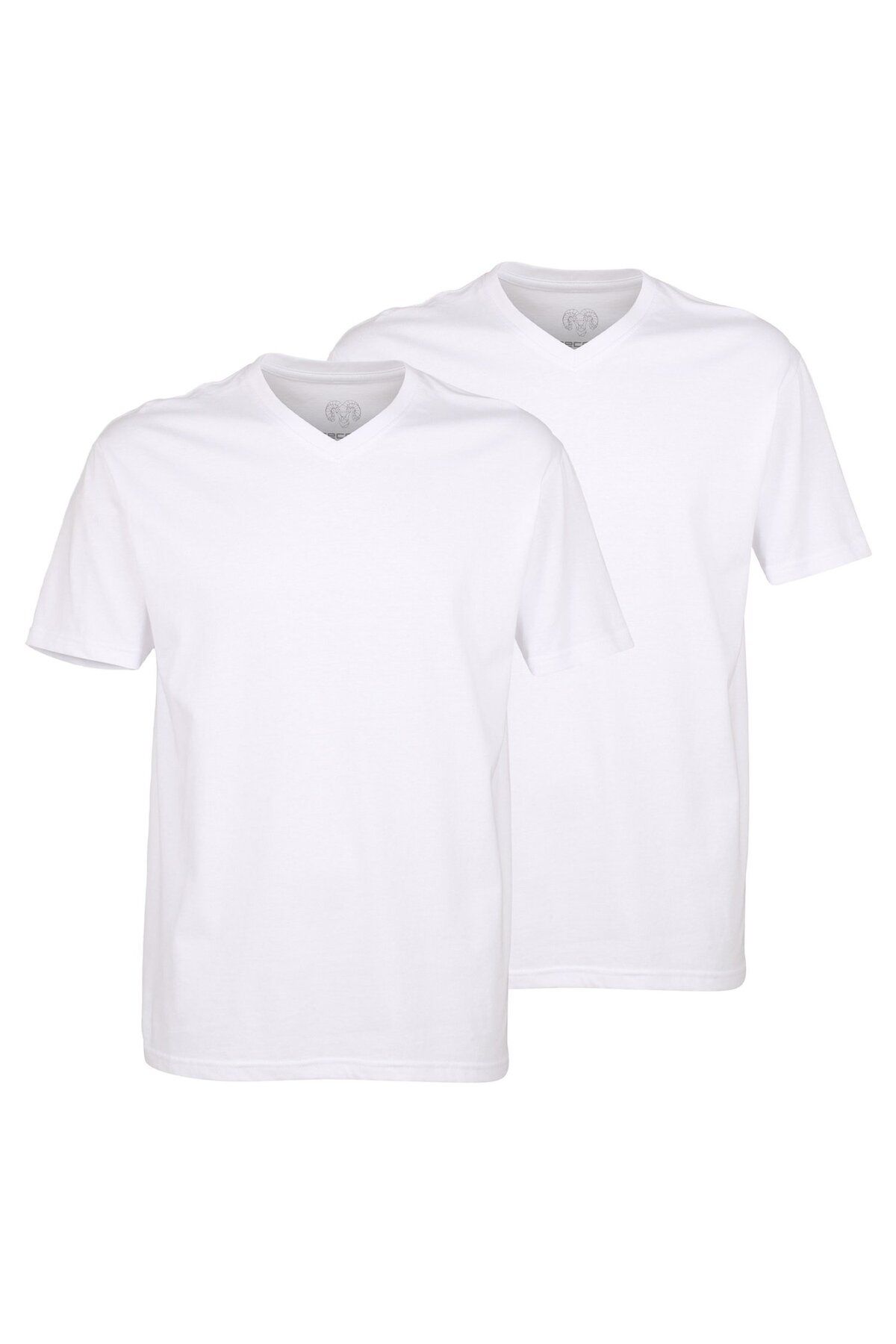 Ceceba-Herren T-Shirts, 2er Pack - Konvex, V-Ausschnitt, Kurzarm, Baumwolle, uni 1