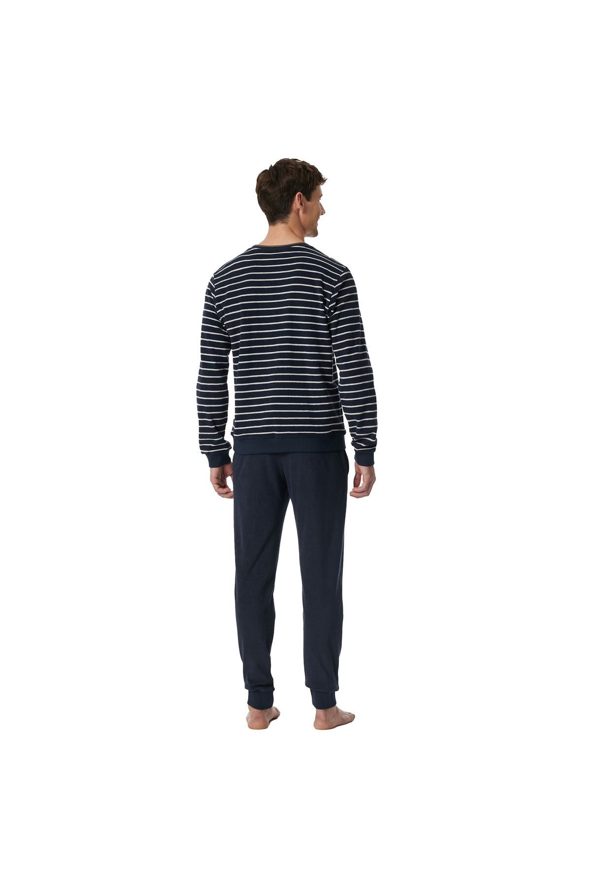 Schiesser-Herren Schlafanzug, lang - Casual Nightwear, Single Jersey, Baumwolle, Rundhals 5
