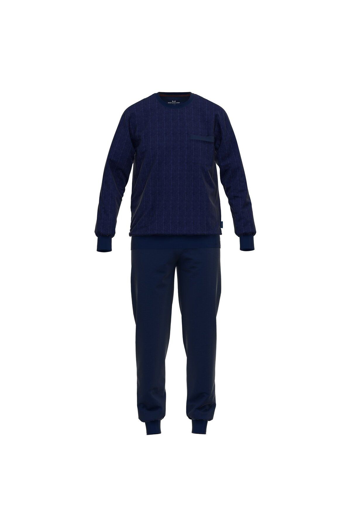 Götzburg-GÖTZBURG Herren Schlafanzug - lang, Bündchen, Pyjama, Baumwolle, Muster 3