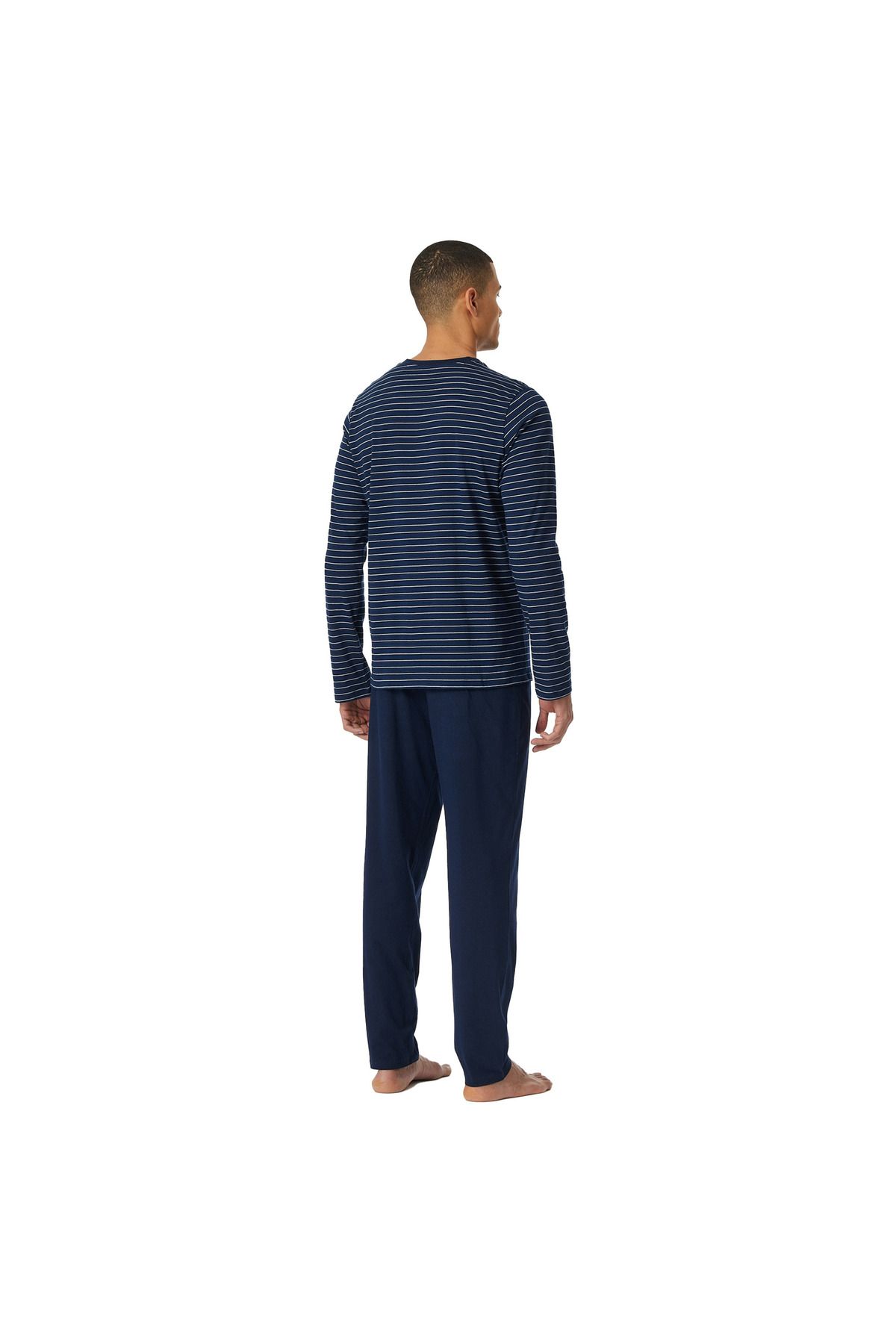 Schiesser-Herren Schlafanzug, lang - Casual Essentials, Baumwolle, Rundhals 3