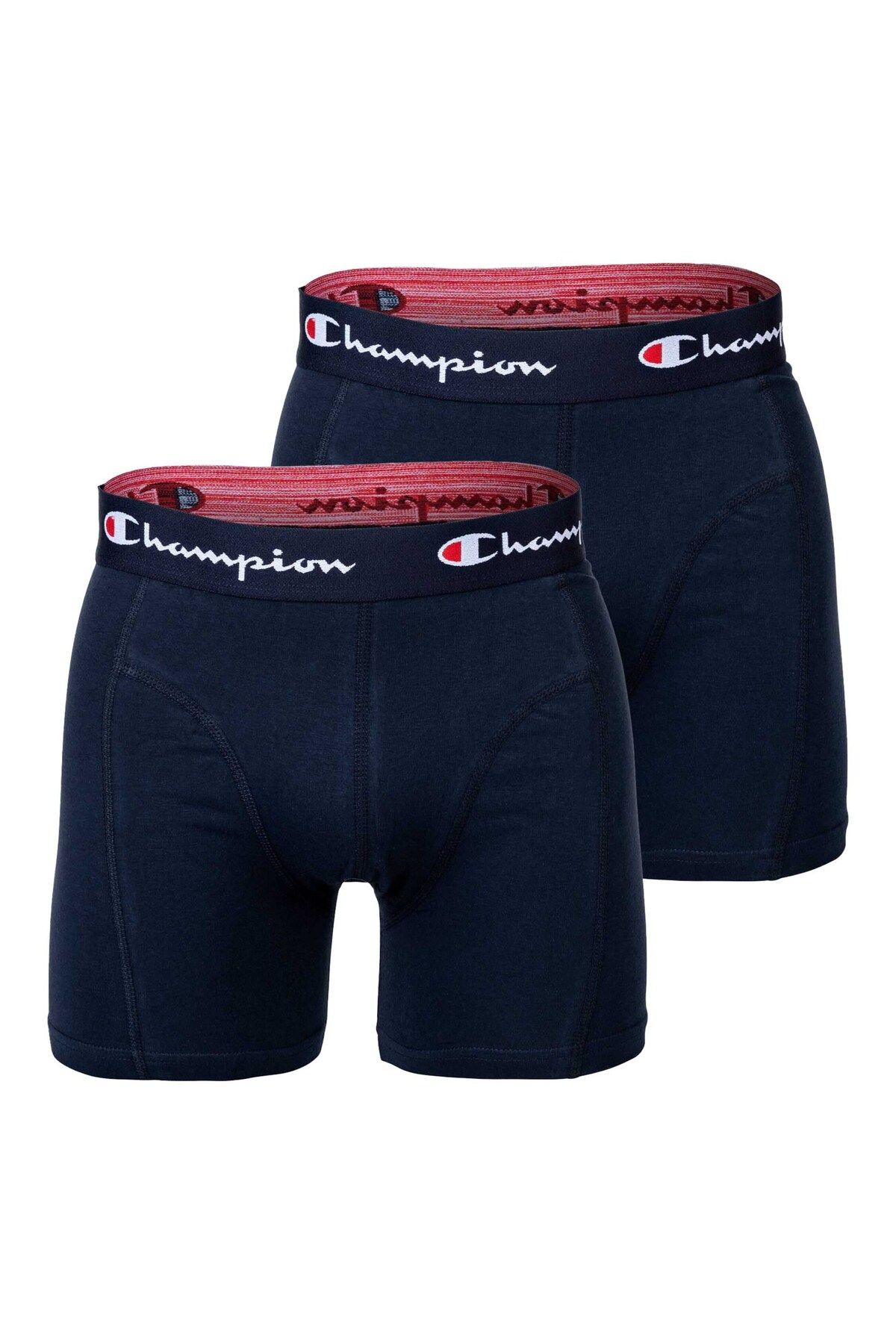 Champion-Herren Trunks, 2er Pack -Boxershorts, Baumwolle, Logobund, einfarbig 1