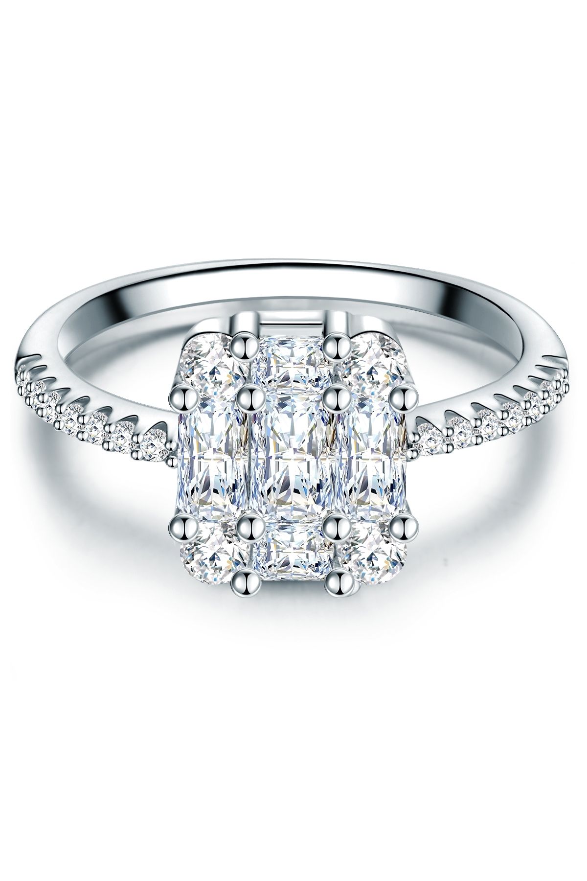Trilani-Silberring Ring Sterling Silber Zirkonia weiß 1
