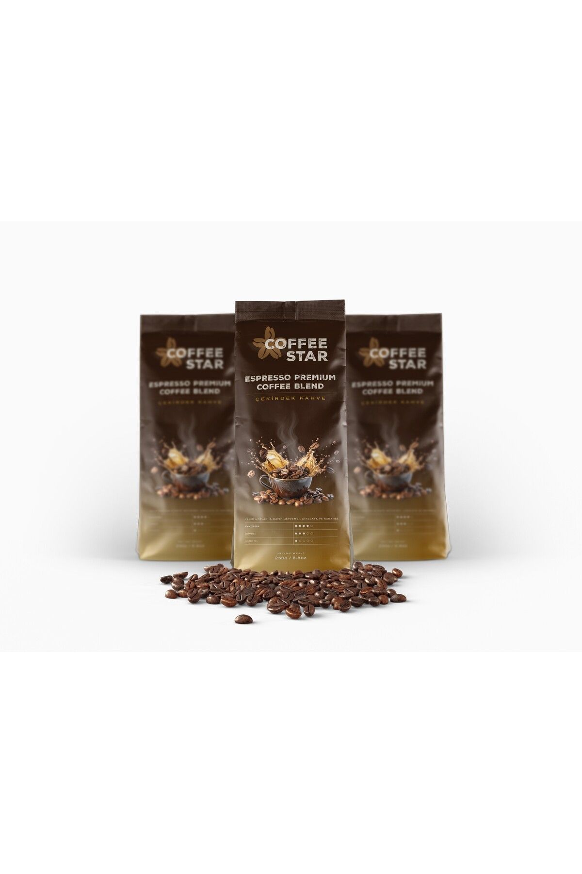 Coffee Star Espresso Premium Çekirdek Kahve (3'lü)