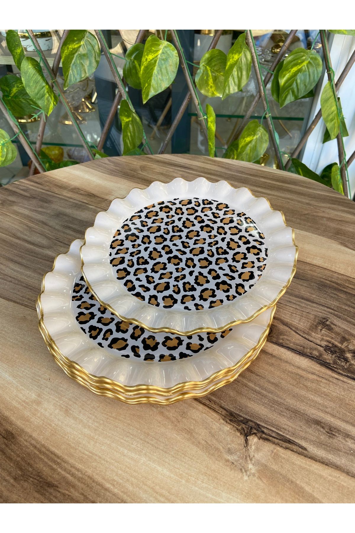 GÜRCÜGLASS gürcüglass Leopar servis tabağı 6 prç