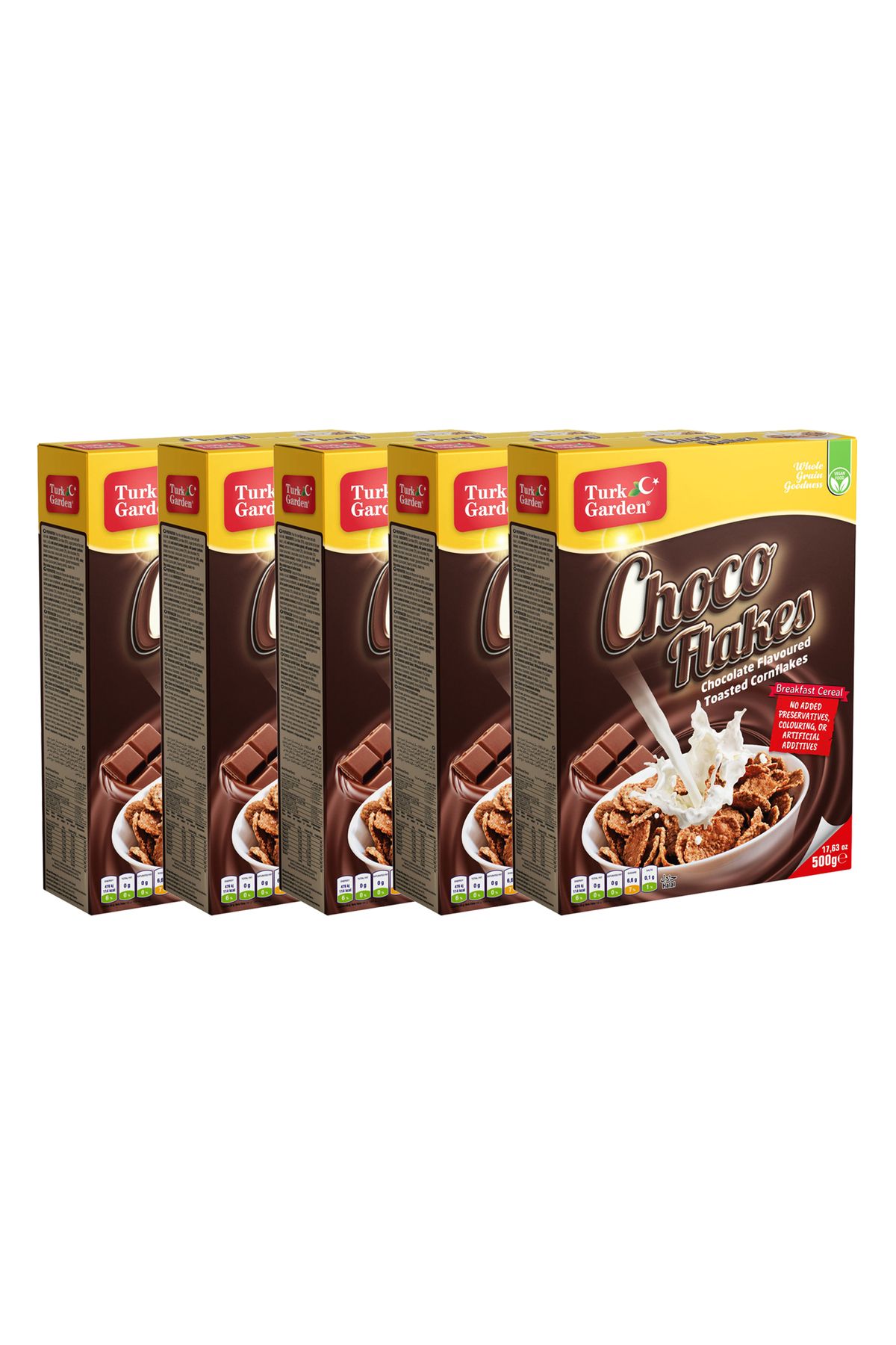 TURK GARDEN ChocoFlakes Kakaolu Mısır Gevreği 500 gr 5'li Paket