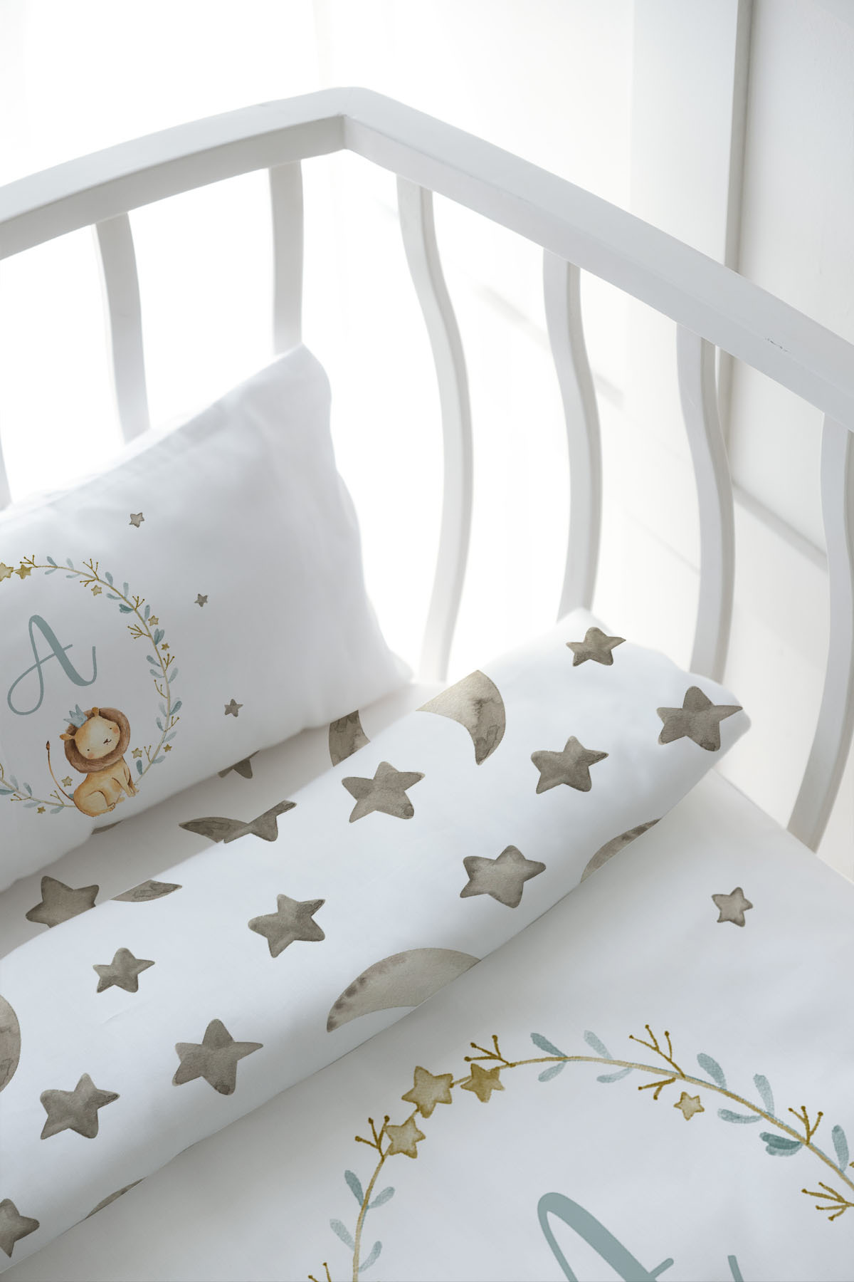 Tuğba Kuğu Park Yatak Nevresim Takımı (80x120) - Little Lion Series - A Harfi fotoğrafı 5 (önizleme)