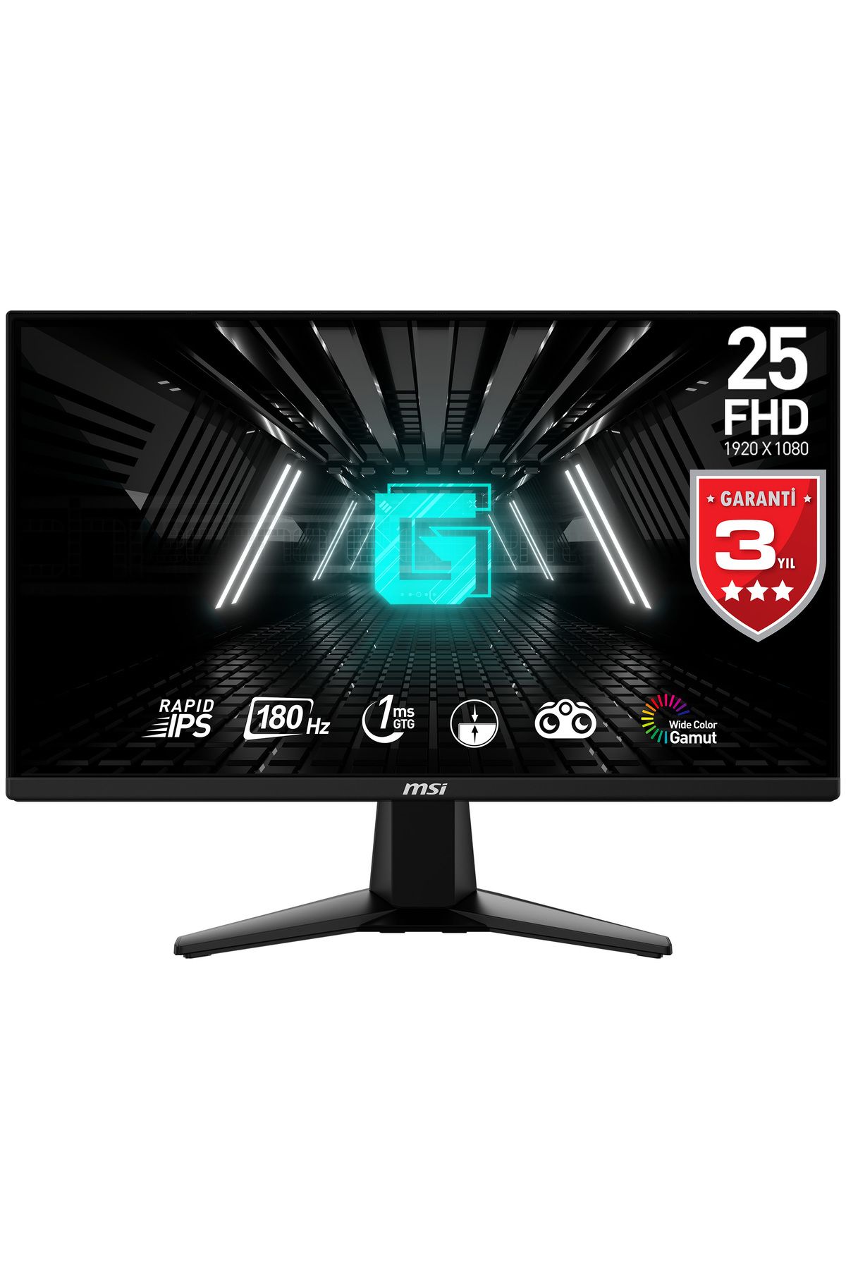 MSI 24.5 G255F 1920x1080 (FHD) 16:9 FLAT RAPID IPS 180HZ 1MS FREESYNC GAMING MONITOR