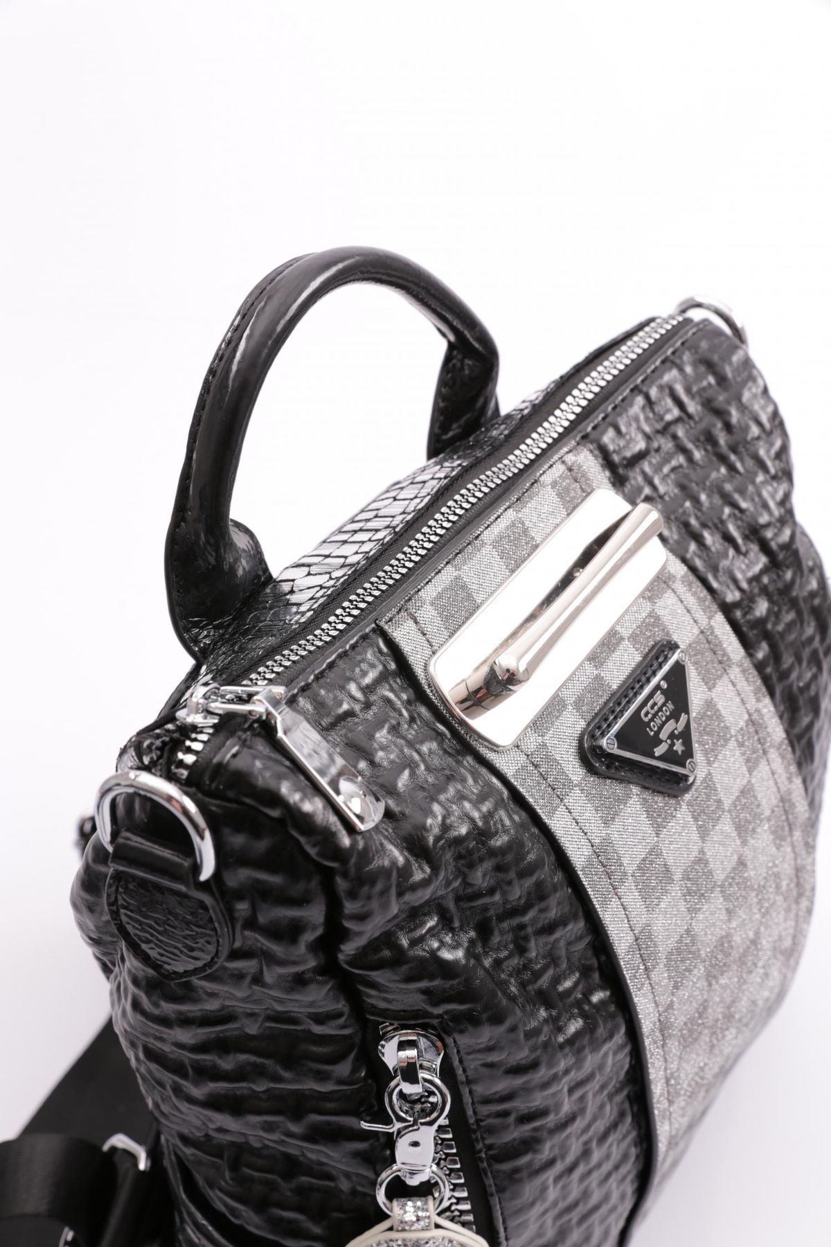 ÇÇS-Ççs 17369 - Women's Checkerboard Patterned Arm and Backpack 4