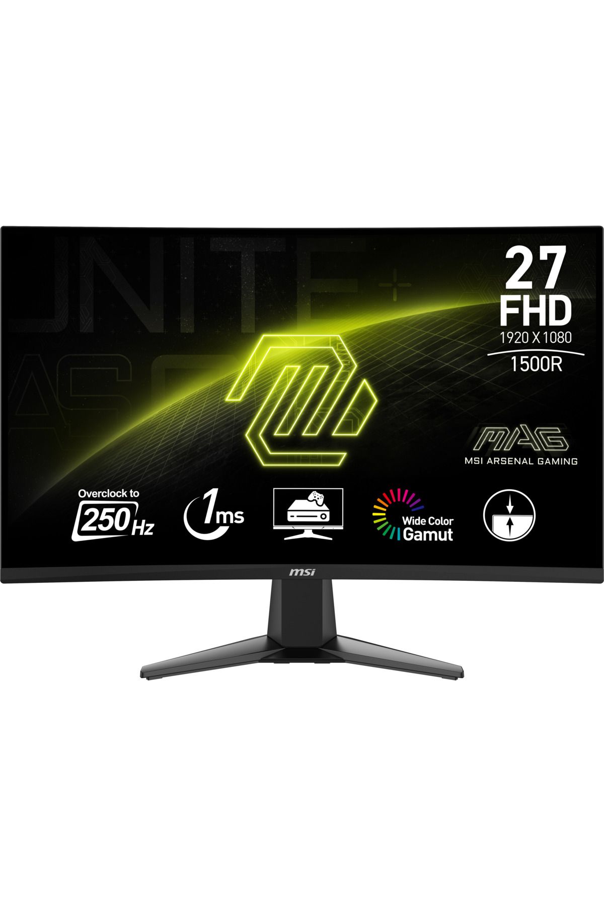 MSI 27 MAG 27C6X 1920x1080 (FHD) 16:9 CURVE 1500R VA 250HZ(OC) 1MS ADAPTIVE-SYNC GAMING MONITOR