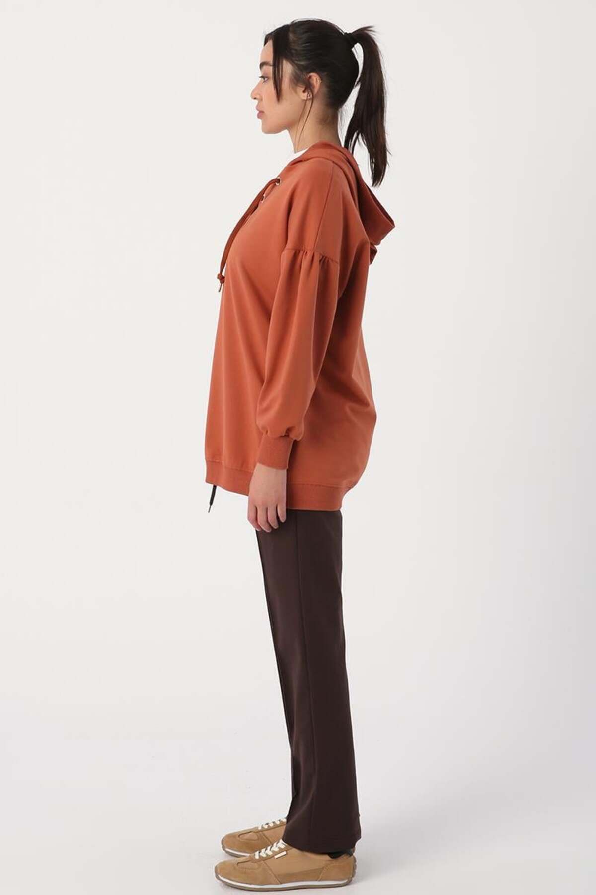 ALLDAY-Суитшърт с качулка и яка Cinnamon Oversize 3