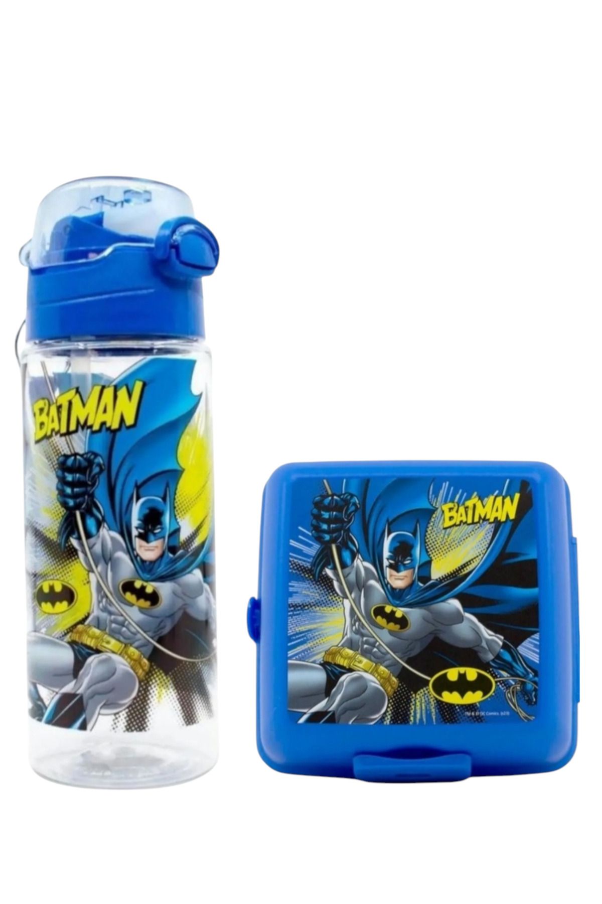 Batman Lisanslı 500 ml Matara Ve Dört Bölmeli Beslenme Kabı Seti DDCQ22571