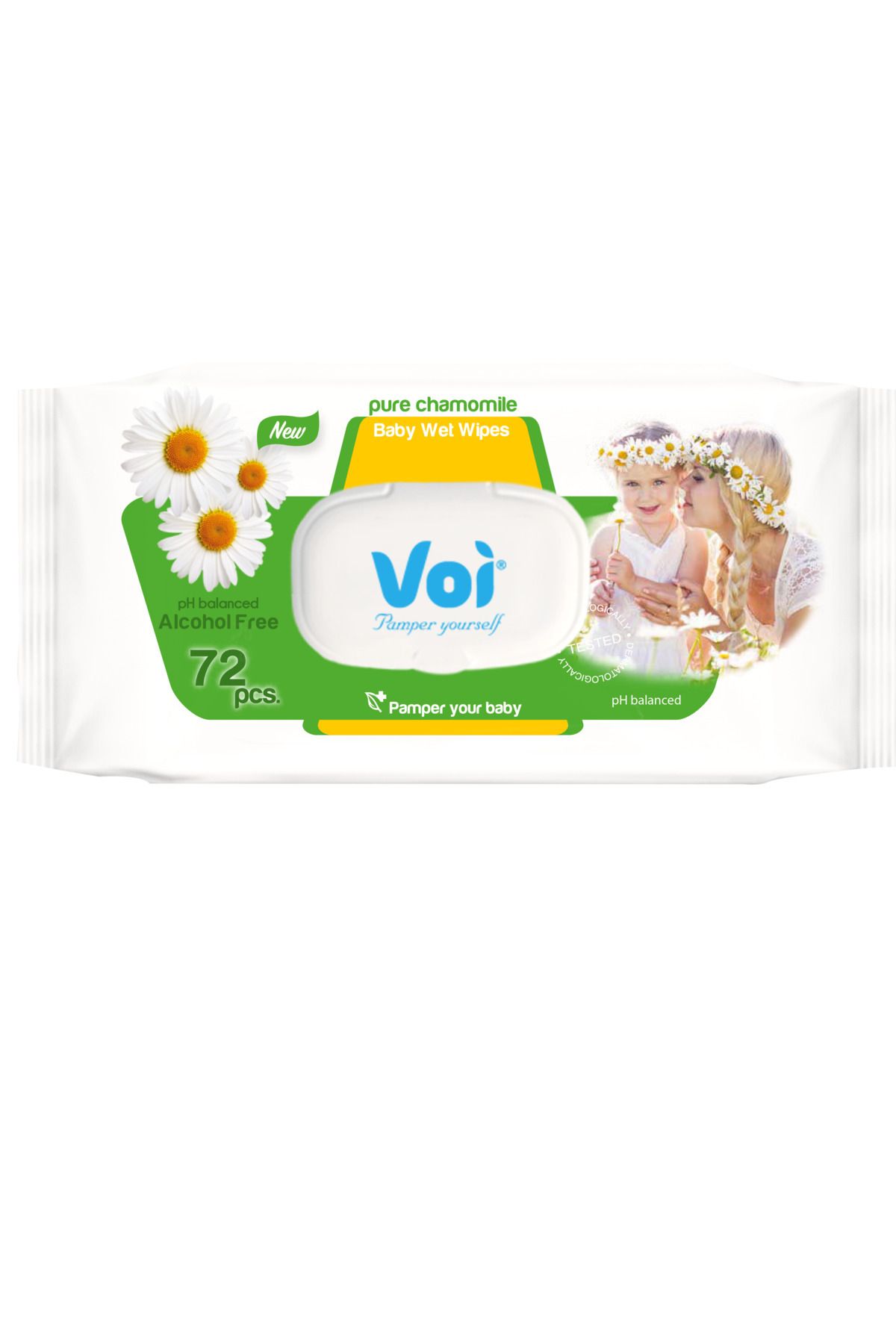 VOI-12 Pieces Baby Wet Wipes Softer with Pure Chamomile Extract 864 Sheets 2