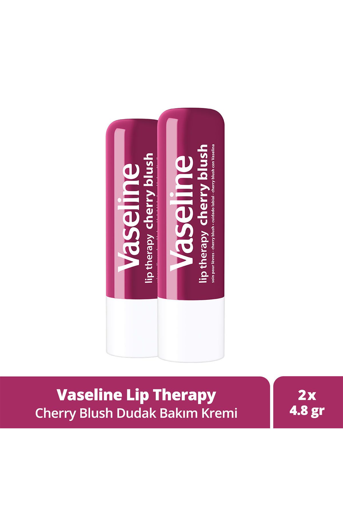 Vaseline Lip Therapy Dudak Bakım Kremi Cherry Blush 4.8 gr X2