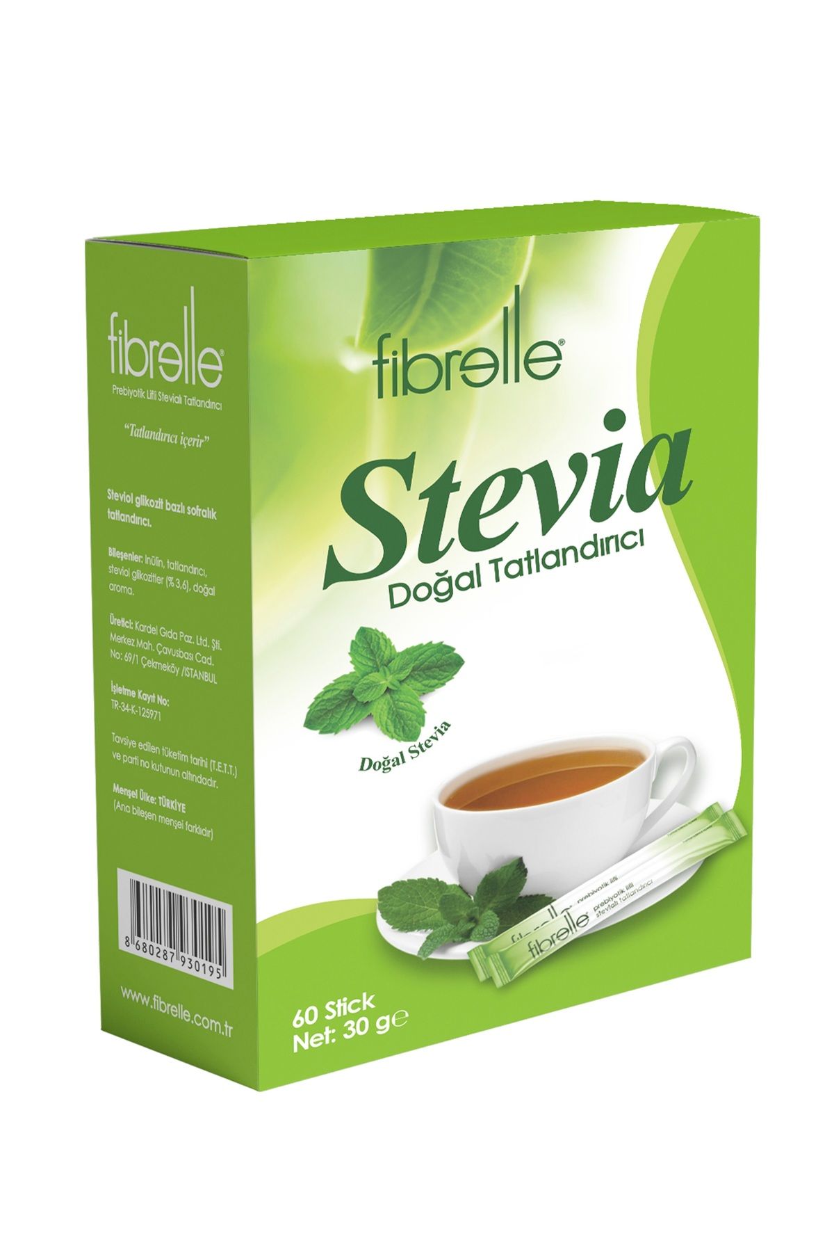 Fibrelle Prebiyotik Lifli Stevia Lı Tatlandırıcı 0,5 gr 60 Adet 1 Adet