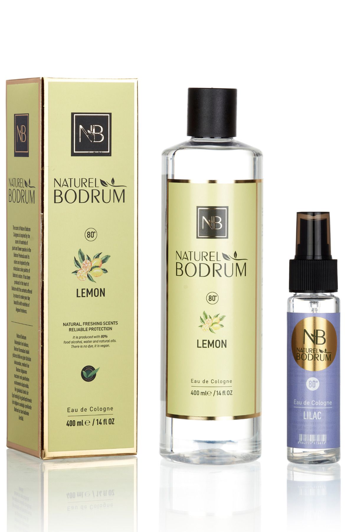 Naturel Bodrum Kolonya Limon 400ml & Leylak 60ml