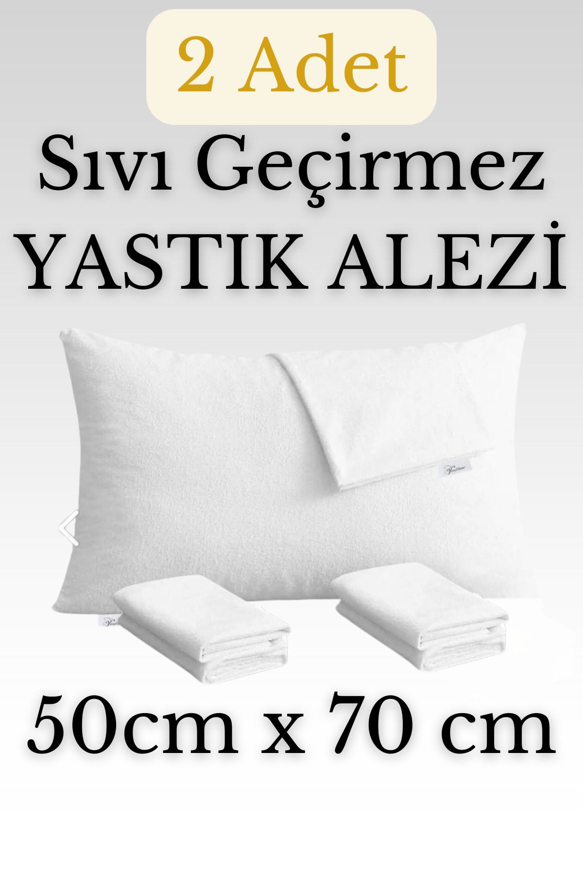 FOVERE HOME %100 Pamuk, Sıvı Geçirmez Yastık Alezi Koruyucu | Koruyucu Yastık Kılıfı | 50 X 70 |