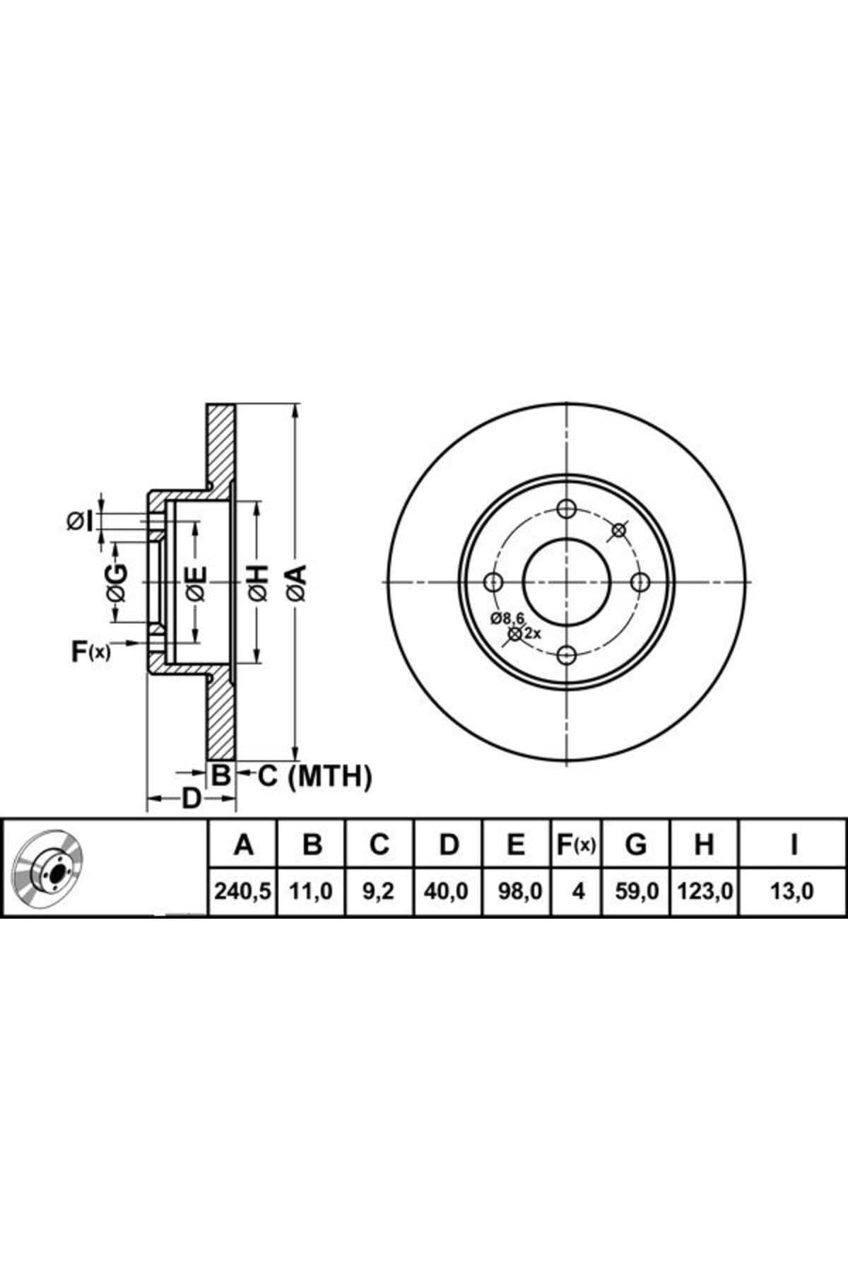 Fiat FREN DISKI ON DUZ 240.5 MM - ( FIAT : TE