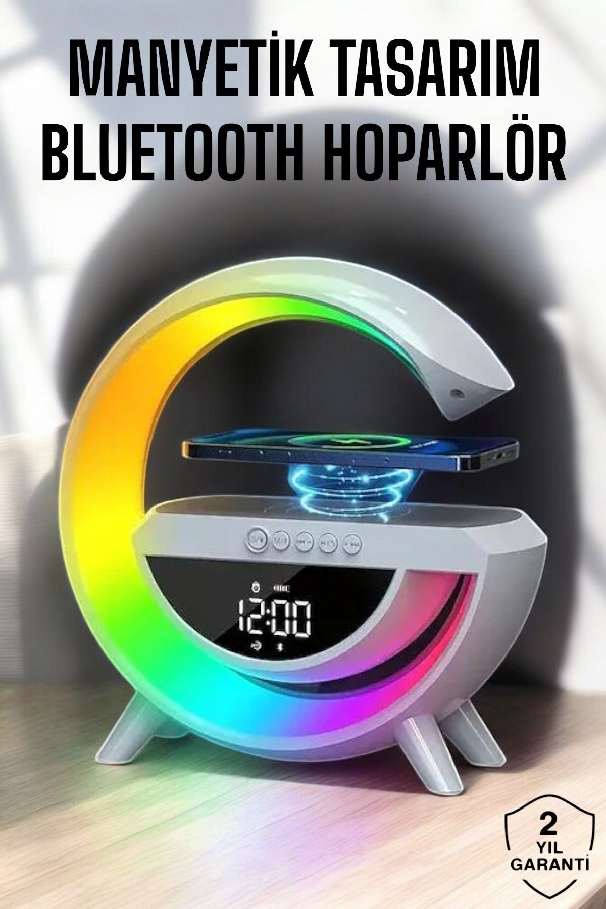 ASTRALTECH Bluetooth Hoparlör Dijital Göstergeli Wireless Şarj RGB Işıklı