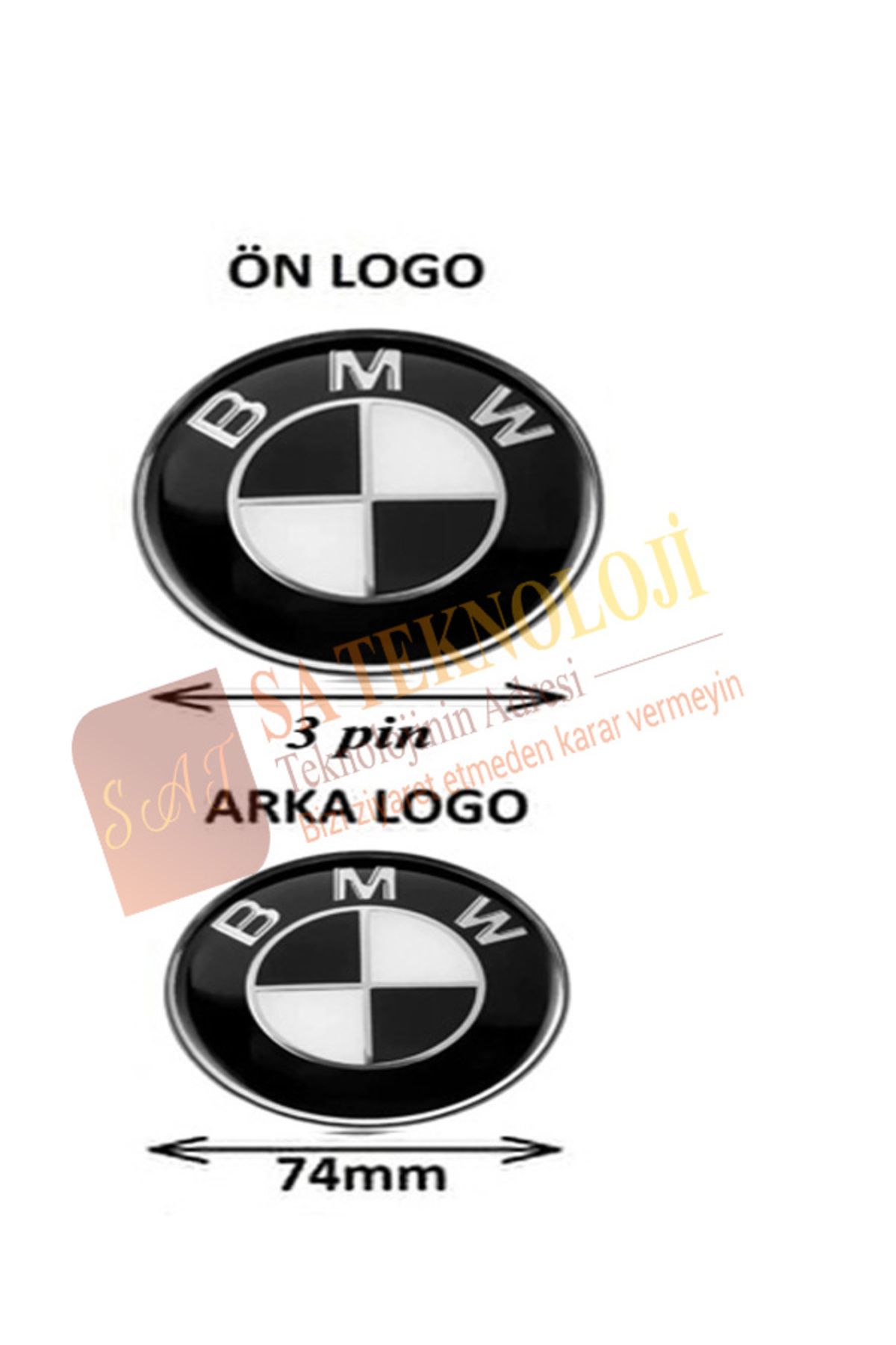 SATECHNOLOGY Bmw f30 kasa kaput ve bagaj logo takımı SİYAH-BEYAZ (f30,f35,f36,f22,f23,f,80,f87,f40,f45,f46 )