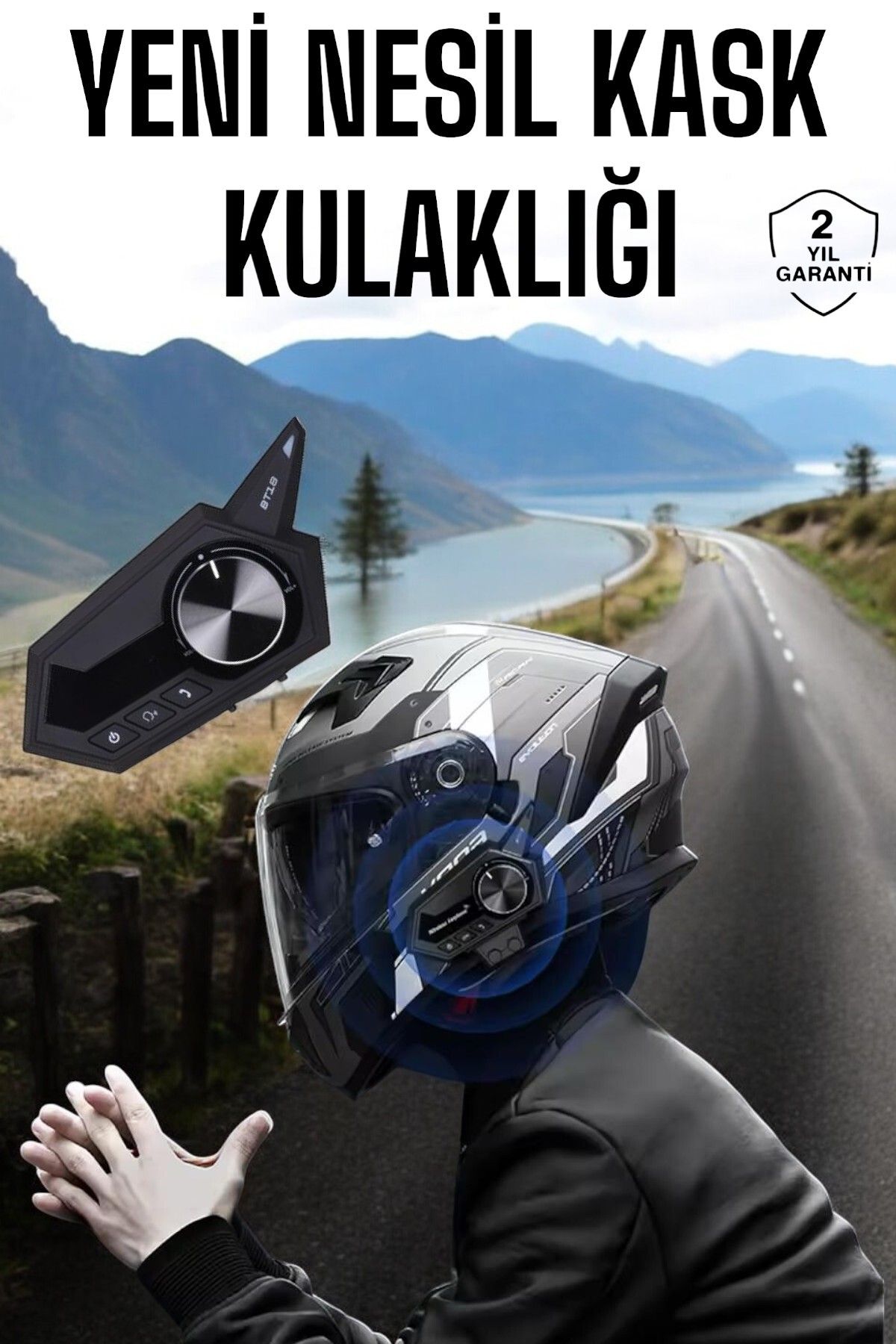 UCUZTEKNO Intercom Kask Kulaklığı ANC Özelliği Yüksek Ses Kaliteli Bluetooth Kulaklık