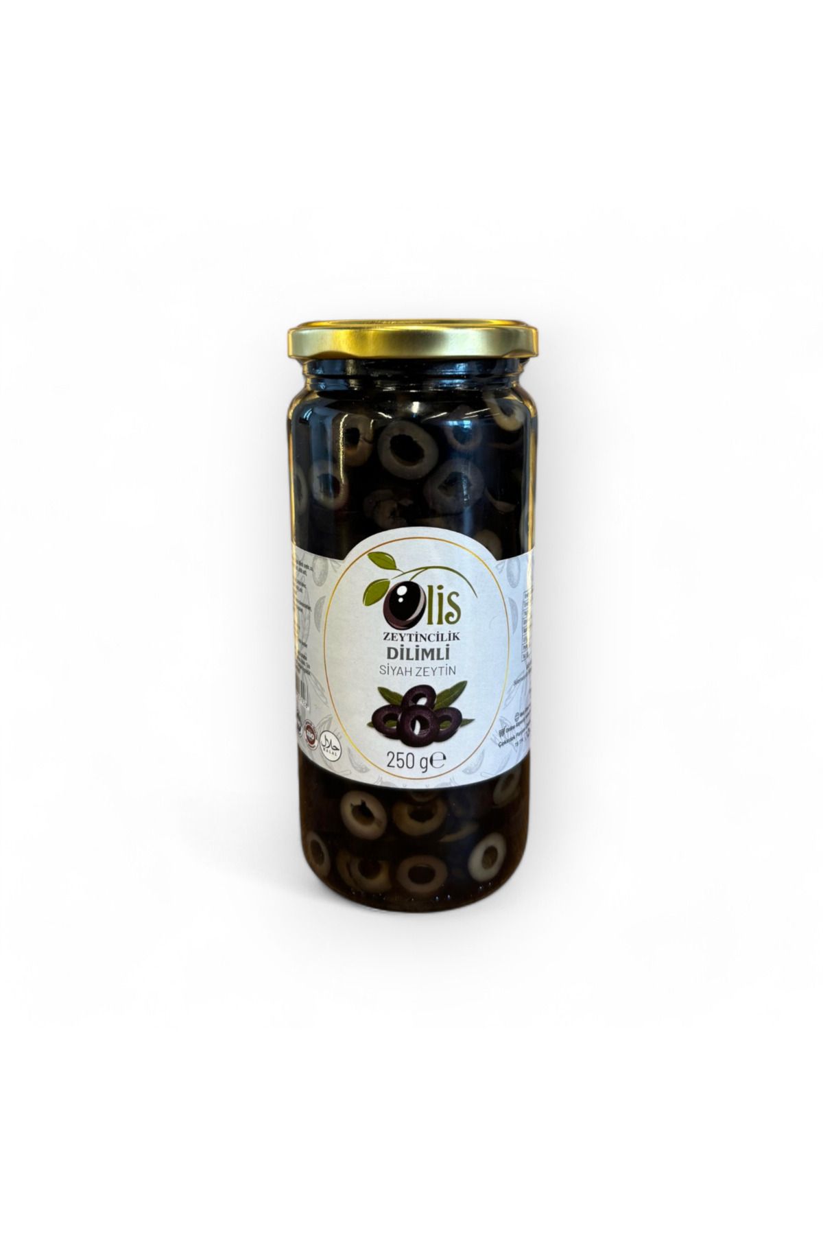 Olis Zeytinleri Dilimli Siyah Zeytin - Süzme Ağırlık 250 Gr. - Cam Kavanoz