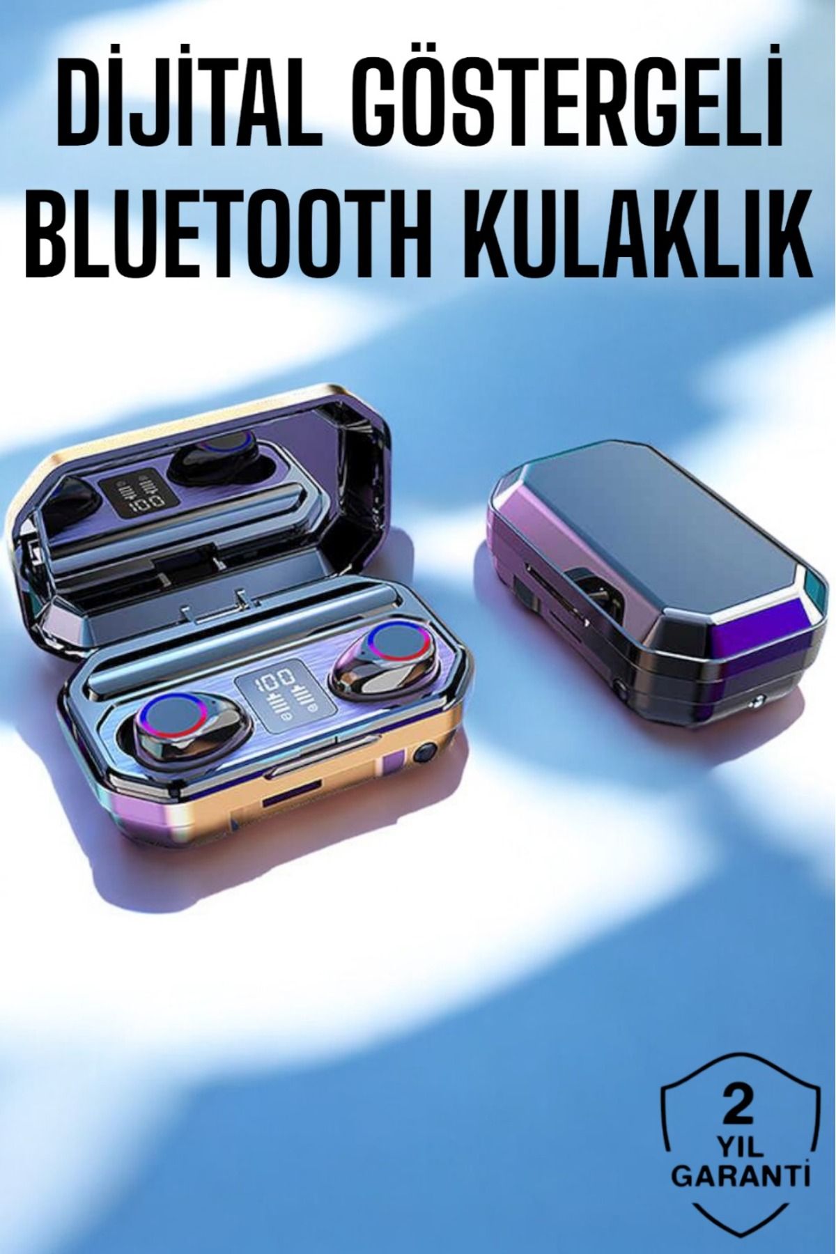 esey ticaret Dijital Göstergeli Bluetooth Bağlantılı Kulaklık Dokunmatik Kontrol