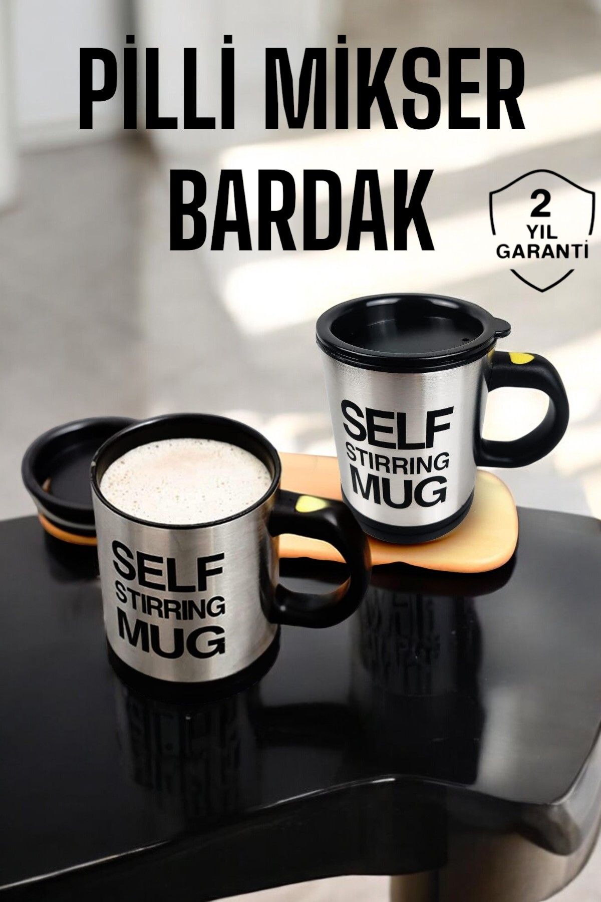 teknodayım Mikser Kupa Yazılı Mug Bardak Karıştırma Özelliği