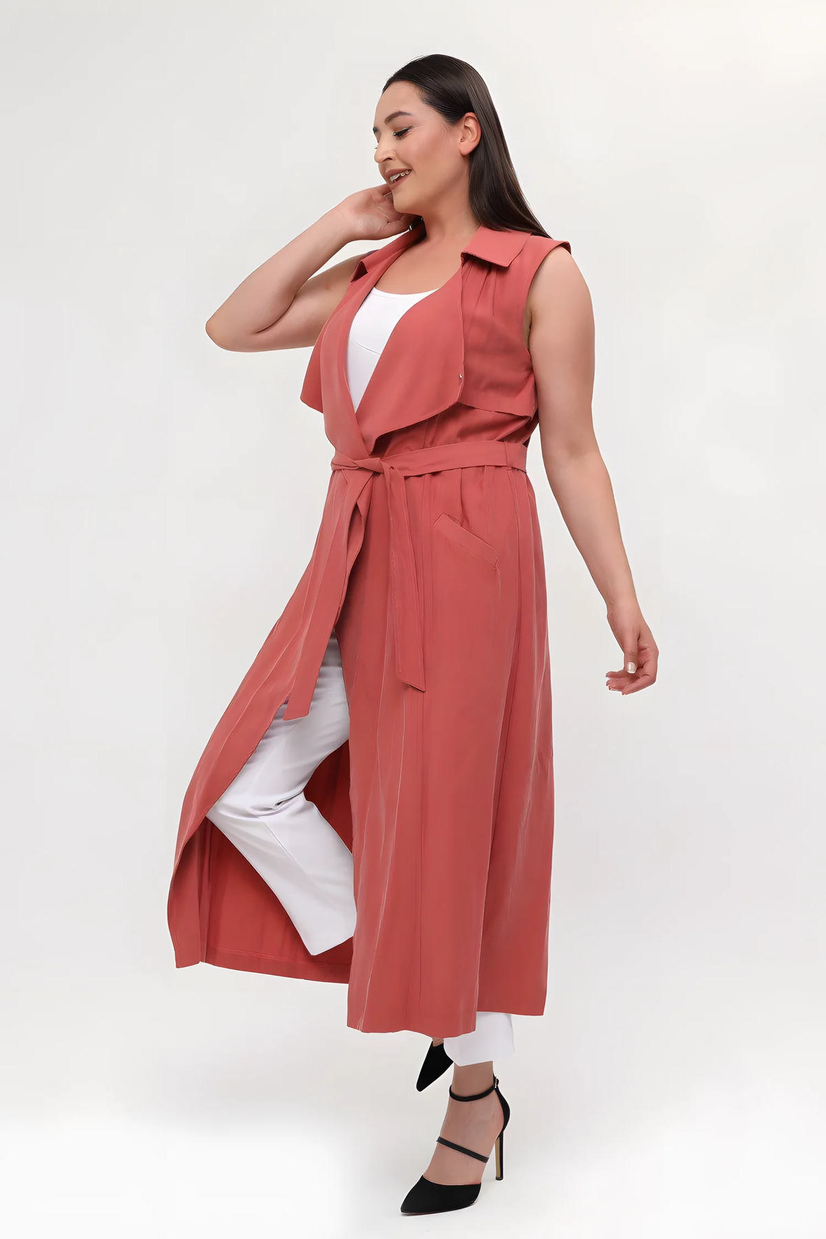 Hanezza-Stylish and Comfortable: Plus Size Women's Ankle Length Vest 4