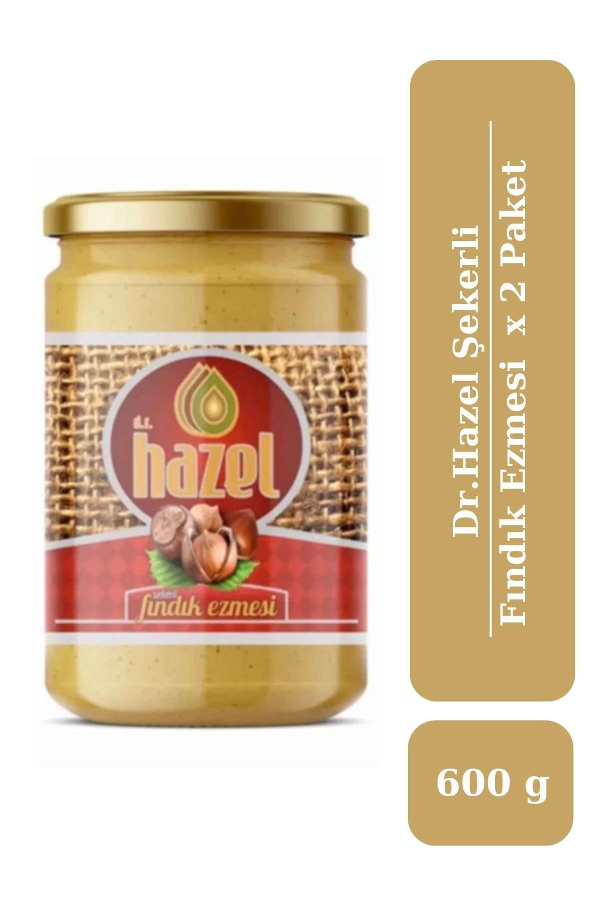 Dr.Hazel Drhazel Şekerli Fındık Ezmesi 600 g X 2 Paket