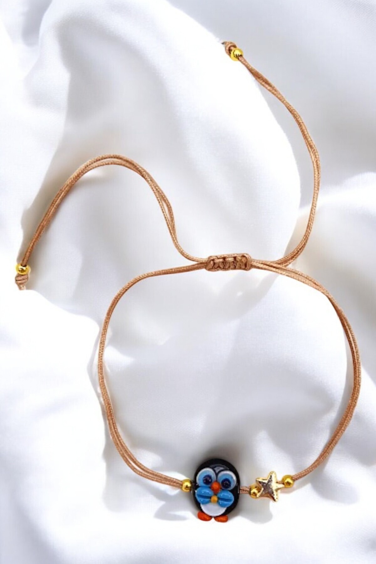 PETEK AKSESUAR Penguen El Yapımı Cam Murano Halhal Bileklik