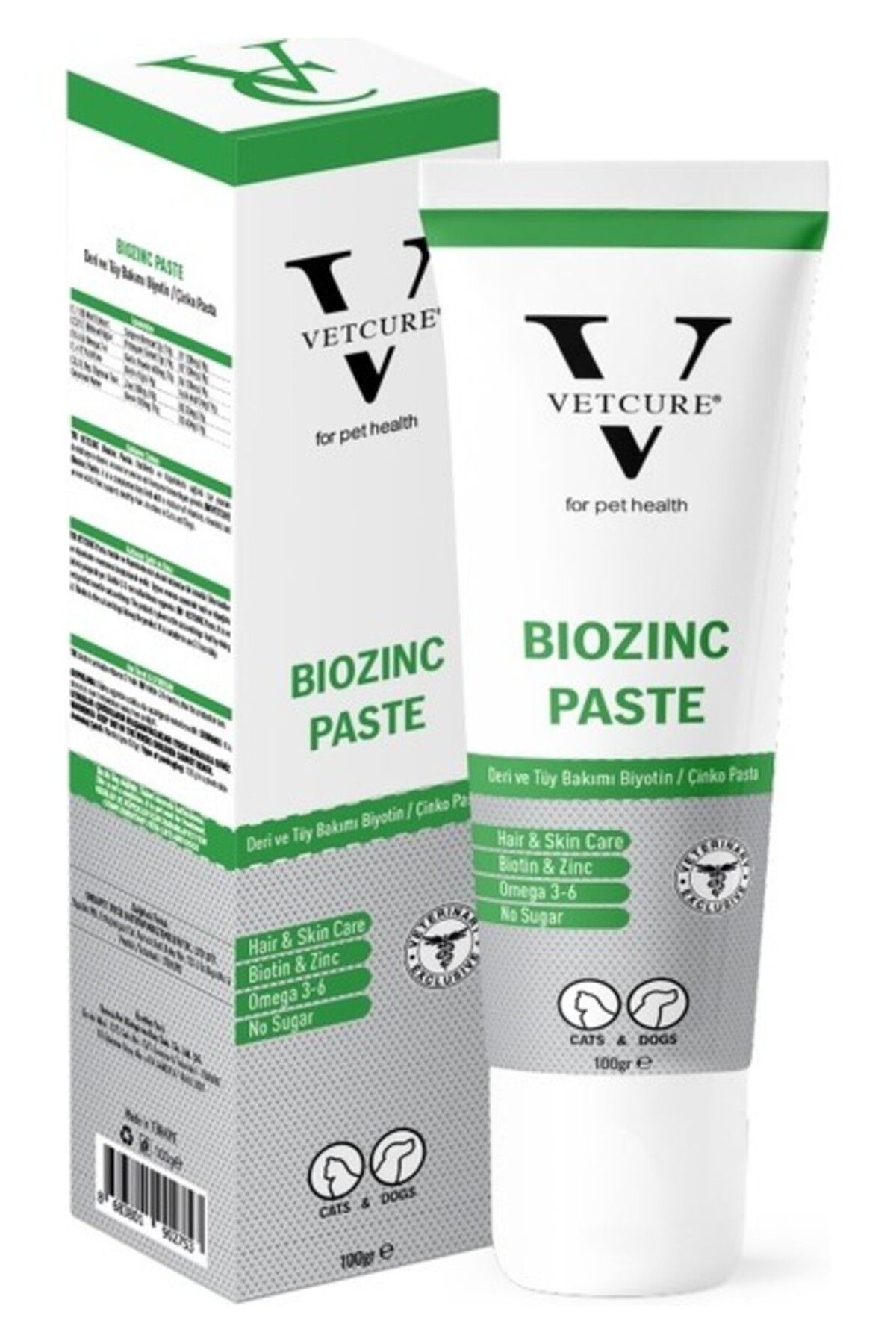 Vetcure Biozinc Kedi ve Köpek Deri ve Tüy Destekleyici Paste 100 gr
