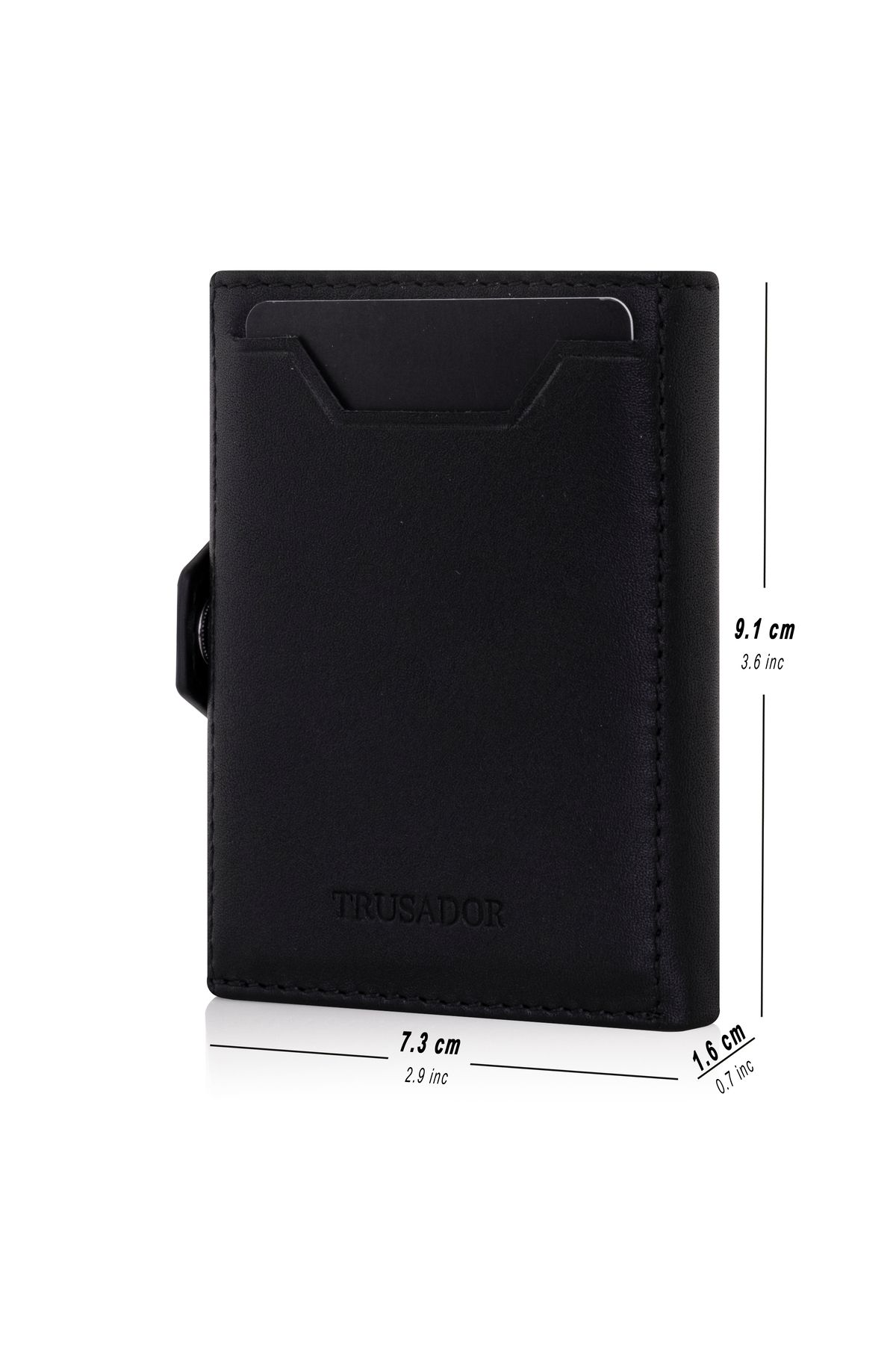 کیف پول زنانه VERONA مشکی CARD HOLDER چرمی RFID محافظت شده مینیمالیستی مینی Trusador