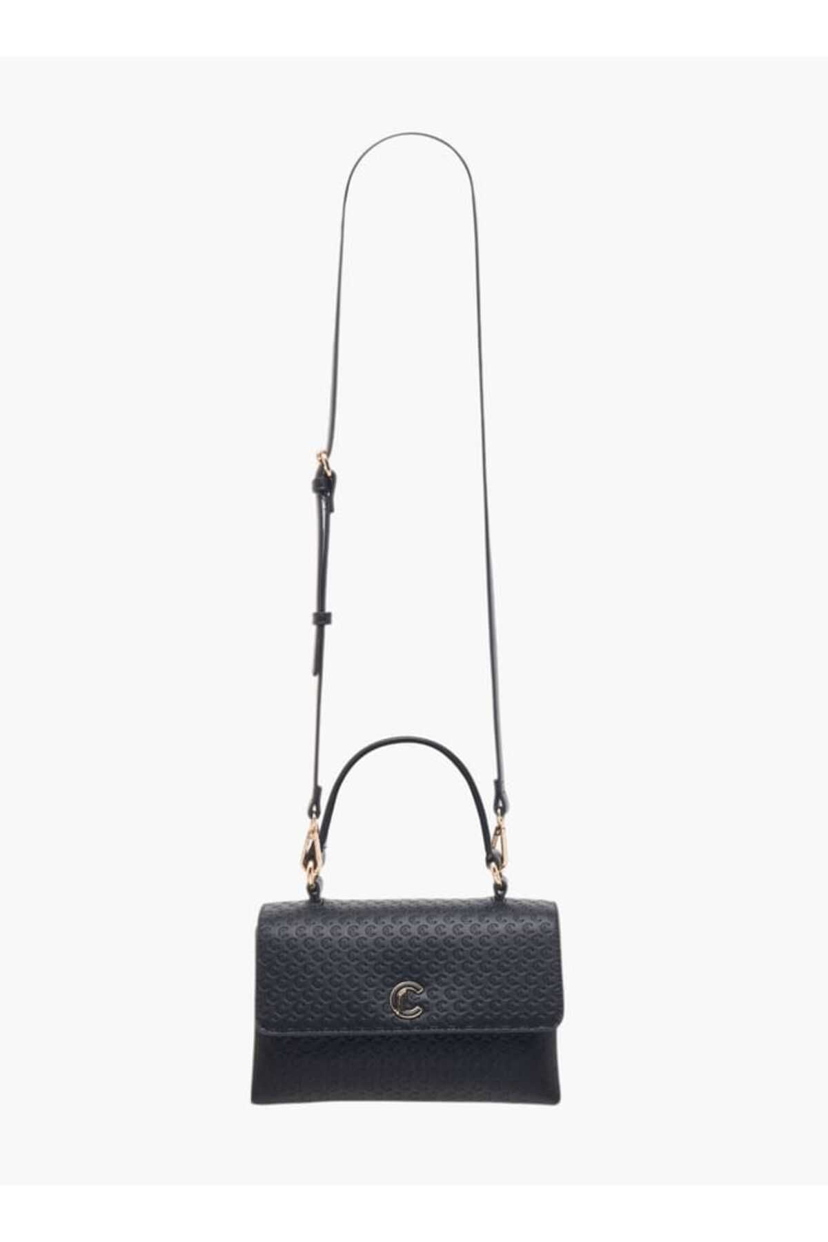 Le Confort-Monogram Embossed Satchel Bag with Button Closure 2