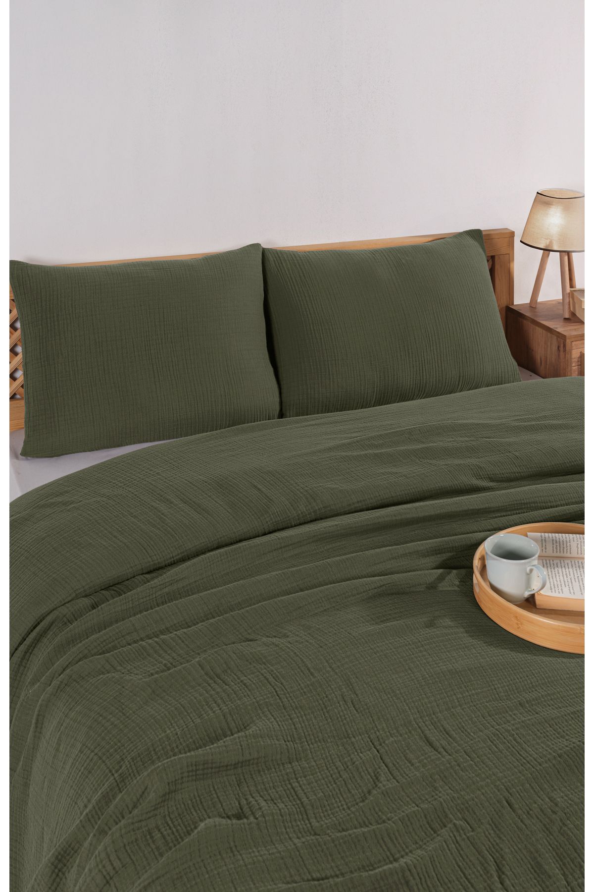 MYLASA HOME-Definite Patterned 2-Piece Muslin Pillow Case 50 X 70 Cm-Khaki 3