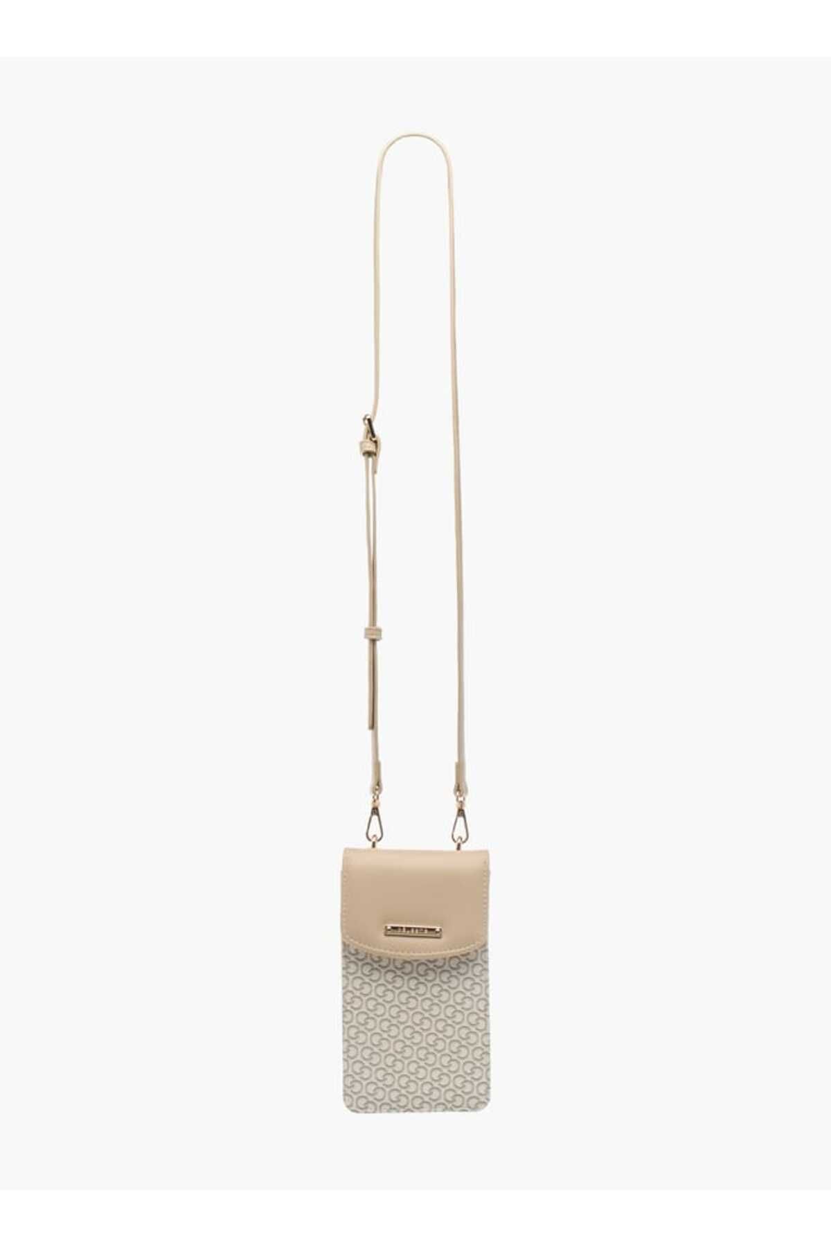 Celeste-Monogram Print Crossbody Bag with Detachable Strap and Flap Closure 2