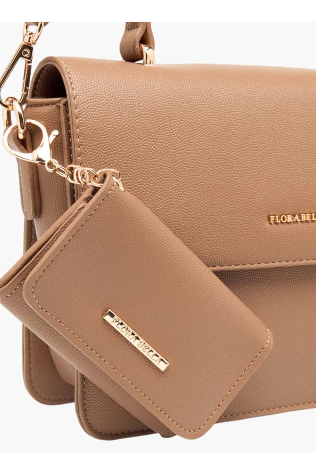 Flora Bella by Shoexpress-Flora Bella Solid Satchel Bag with Detachable Strap and Wallet 4