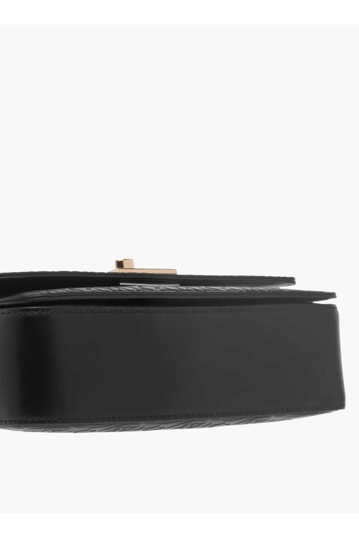 ELLE-Monogram Embossed Crossbody Bag with Top Handle and Adjustable Strap 6