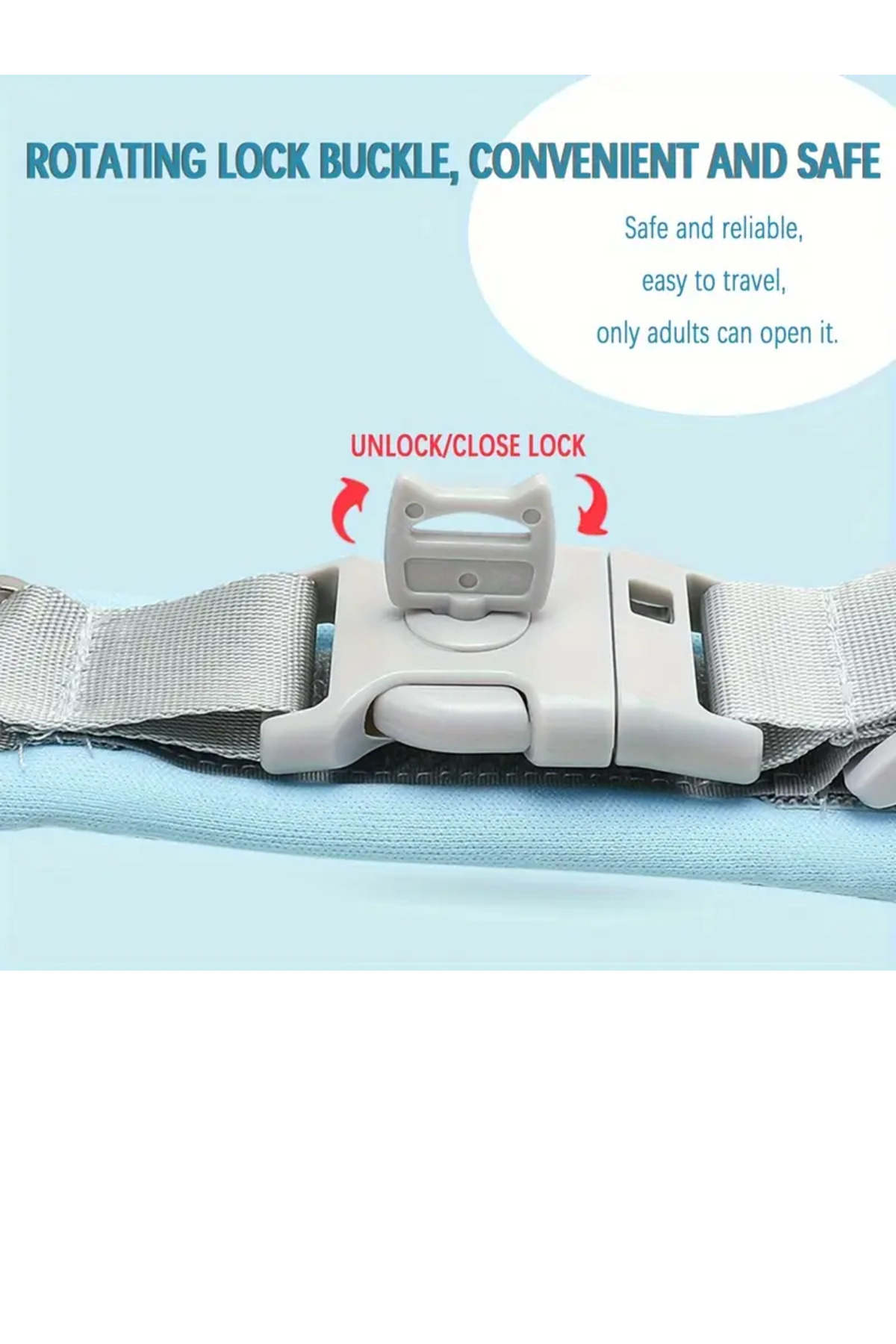 SYNOPE Kilitli Anti Kayıp Çocuk Kaybolma Önleyici Ebeveyn Çocuk Bağlayıcı Bileklik Kelepçe Çocuk Tasması fotoğrafı 5 (önizleme)