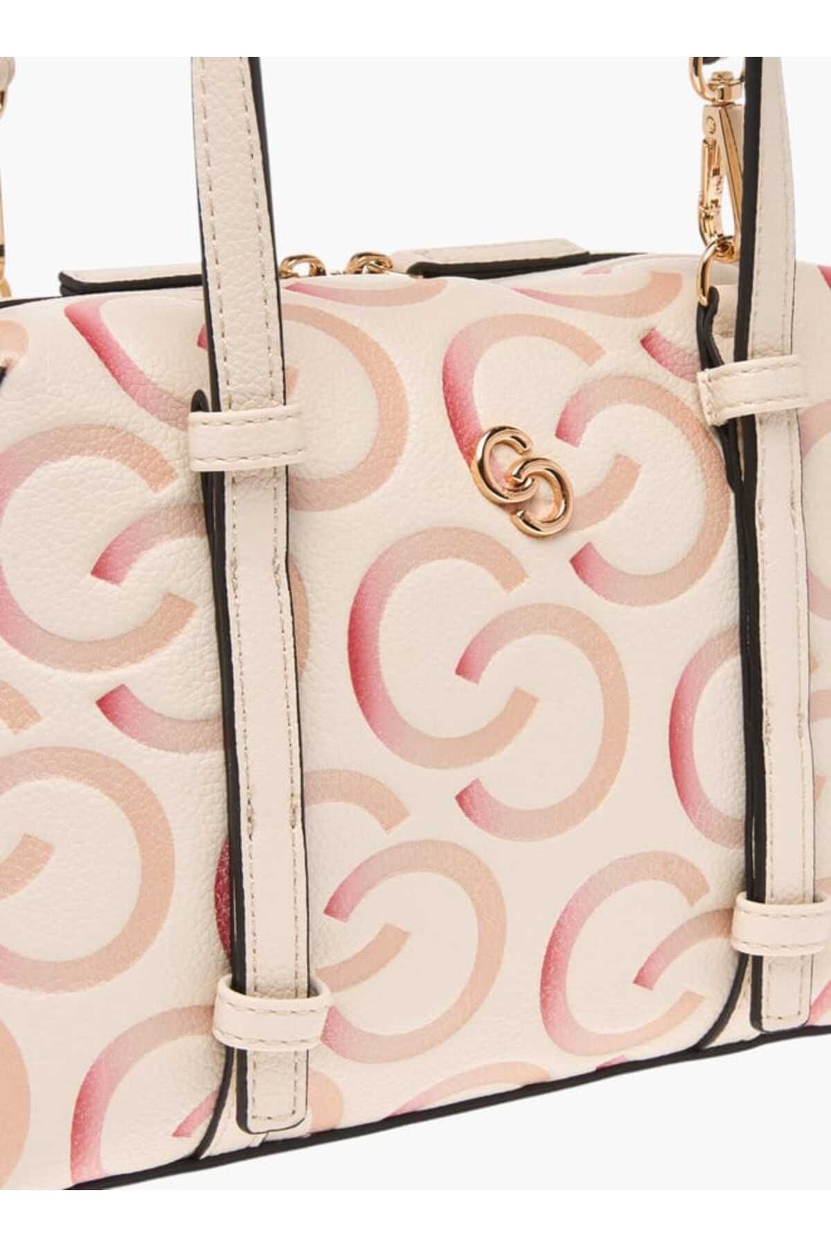 Celeste-Monogram Embossed Tote Bag with Double Handles 4