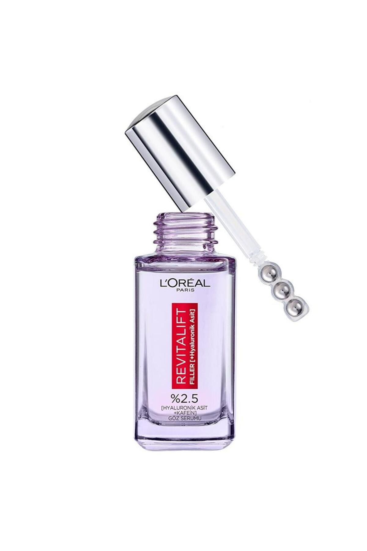 L'Oreal Paris Revitalift Filler Göz Çevresini Aydınlatıcı, Koyu Halka Görünümünü Azaltan Göz Serumu 20ml