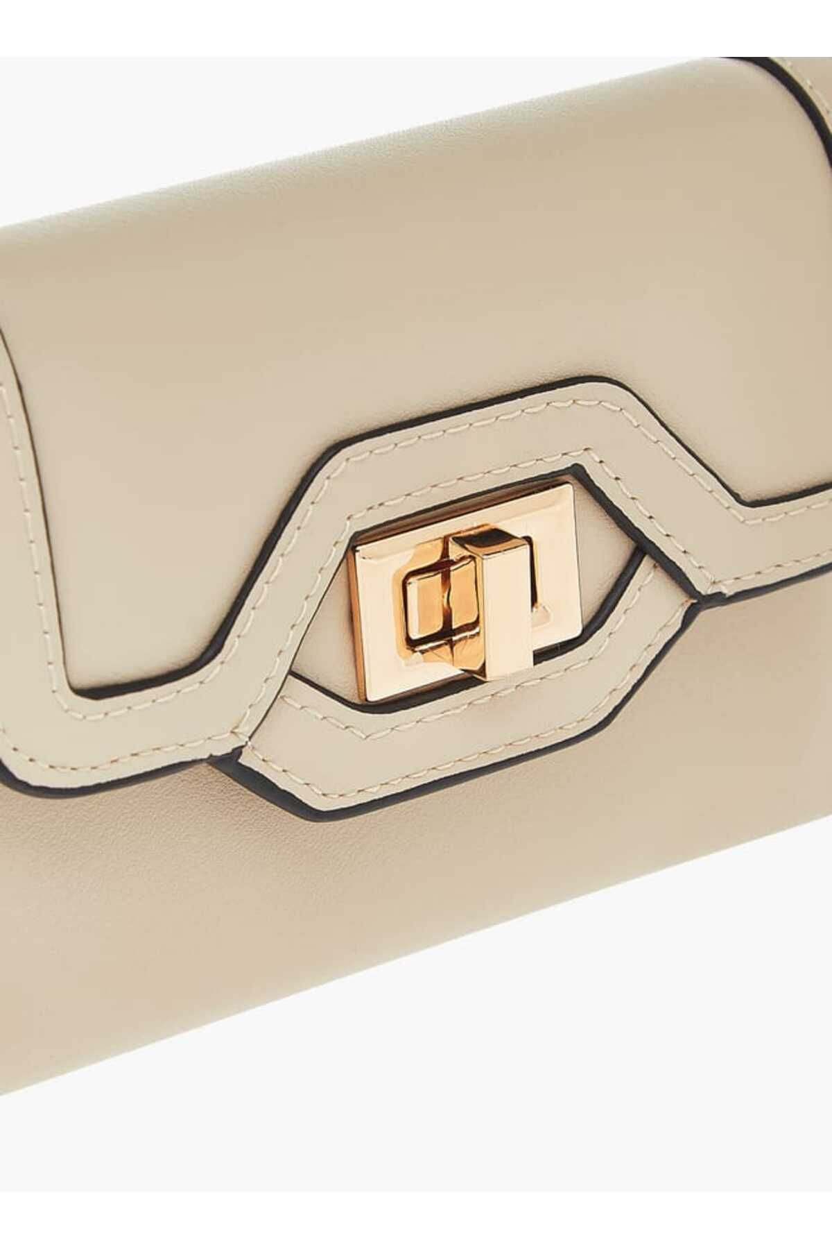 Celeste-Solid Bi-Fold Wallet with Lock Clasp Closure 3