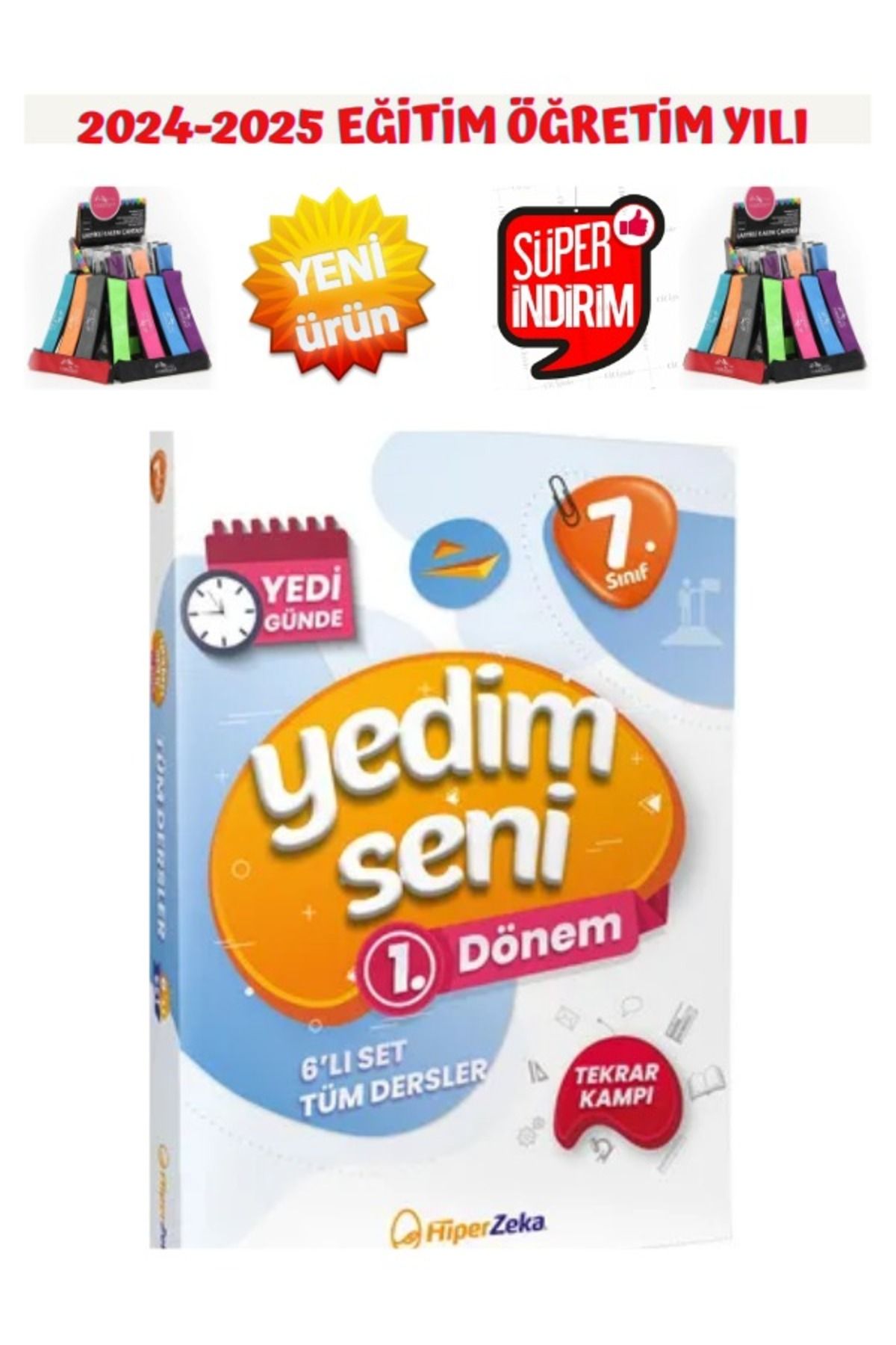 Hiper Zeka Yayınları 2025 7.Sınıf Tüm Dersler YEDİM SENİ 1.DÖNEM Tekrar Kampı+Kalemlik