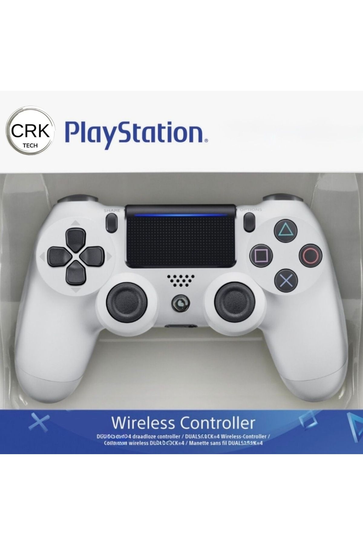 CRK TECH Ps4 Kablosuz Gamepad Garantili Joystıck Yenilenmiş Gamepad Controller - Beyaz