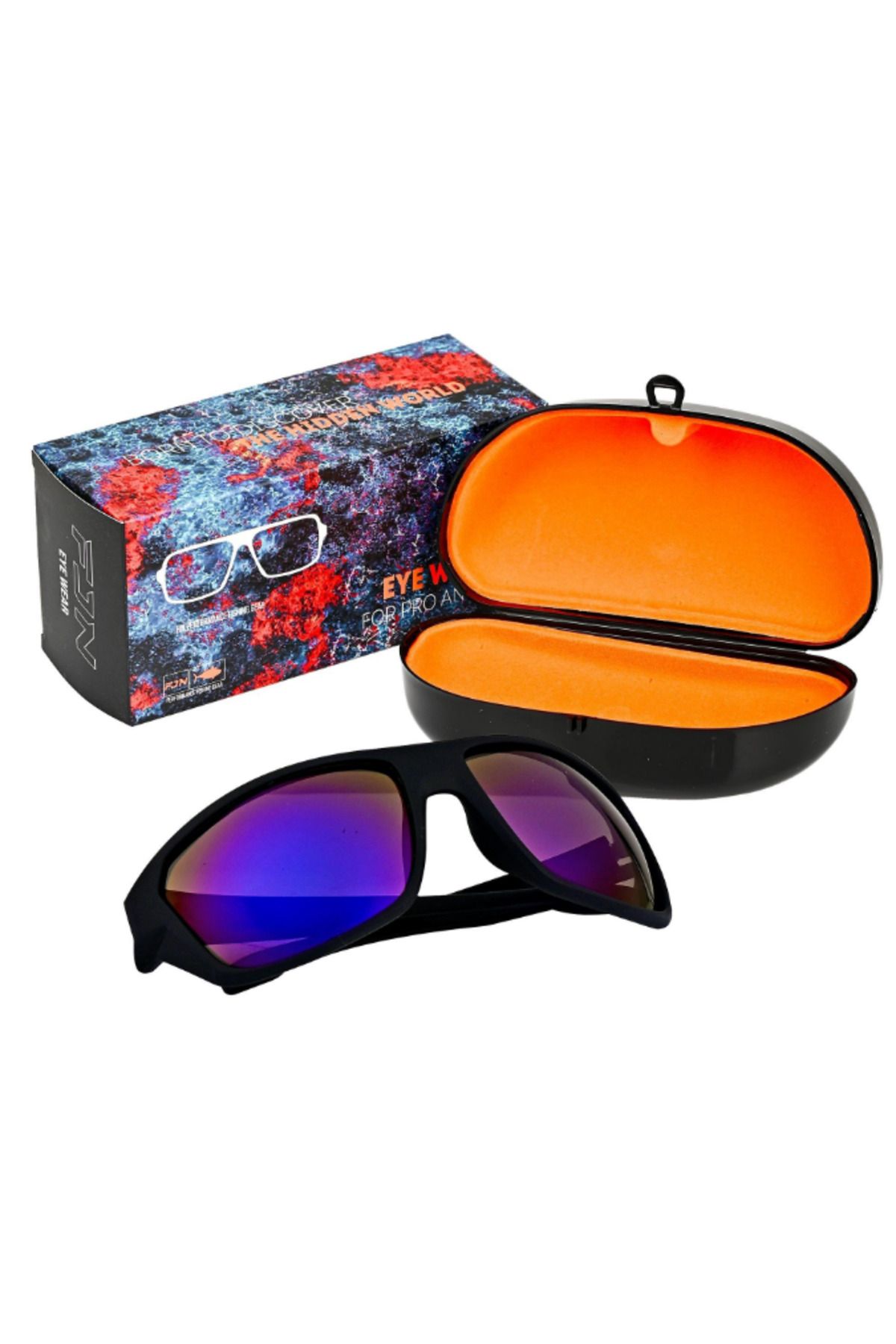 Fujin Pro Angler Polarize Güneş Gözlüğü - ORANGE2 GLASS+MAT BLACK FRAME