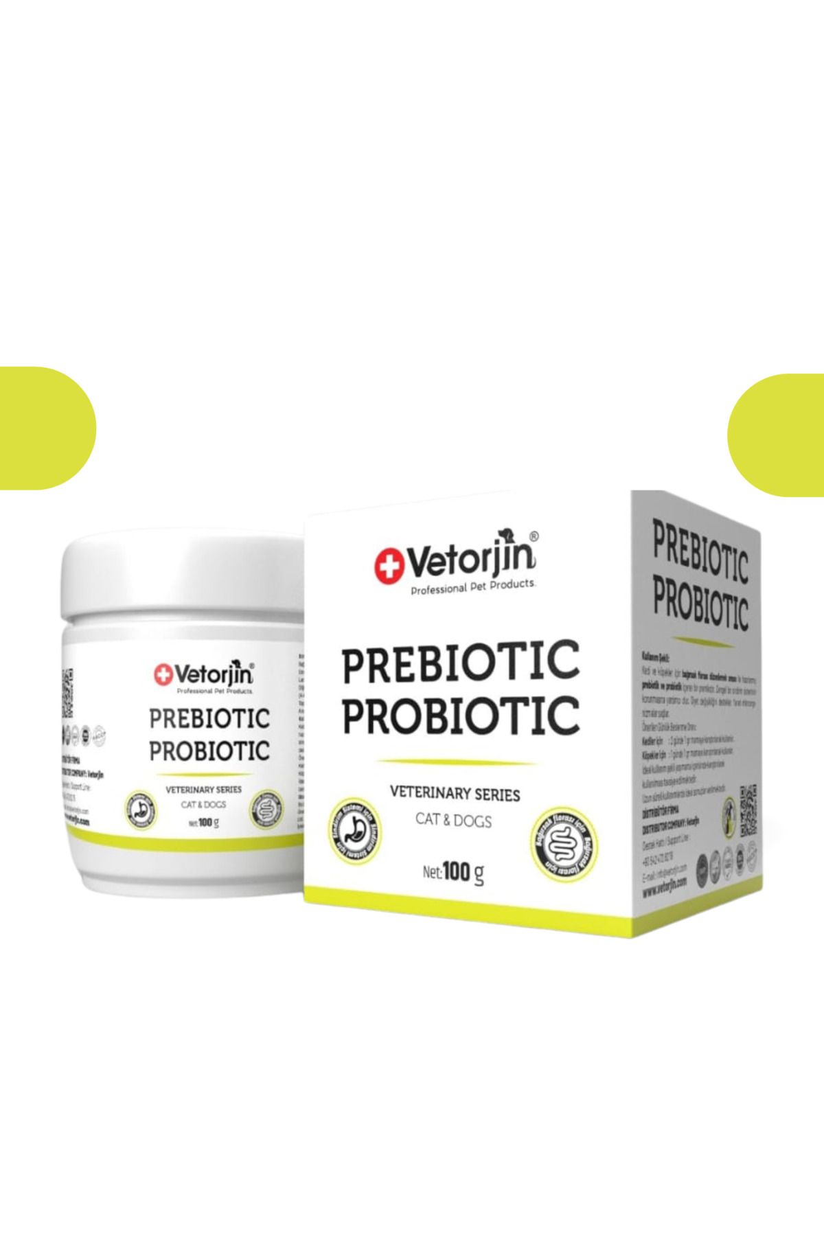 Vetorjin Kedi Köpek Toz Probiotic Sindirim Sistemi Bağışıklık Allerji Desteği 100 Gr