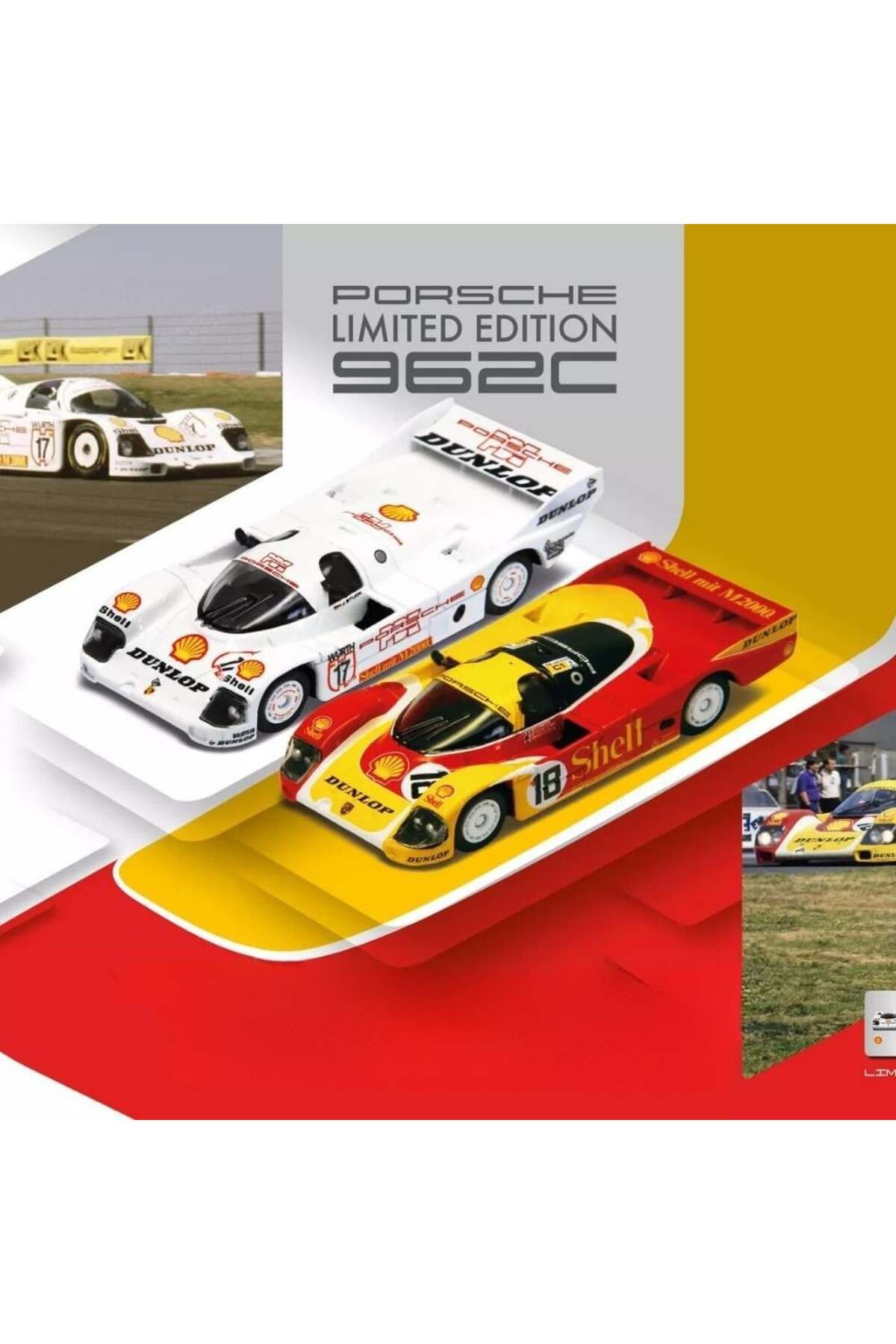 SPARKY 1/64 DIECAST Porsche 962C SHELL COMBO - Le Mans 1988 #18 & DUNLOP SUPERCUP H.J.STUCK 1987 #17